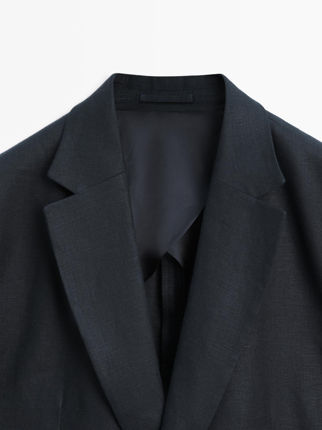 100% linen suit blazer — NAVY BLUE