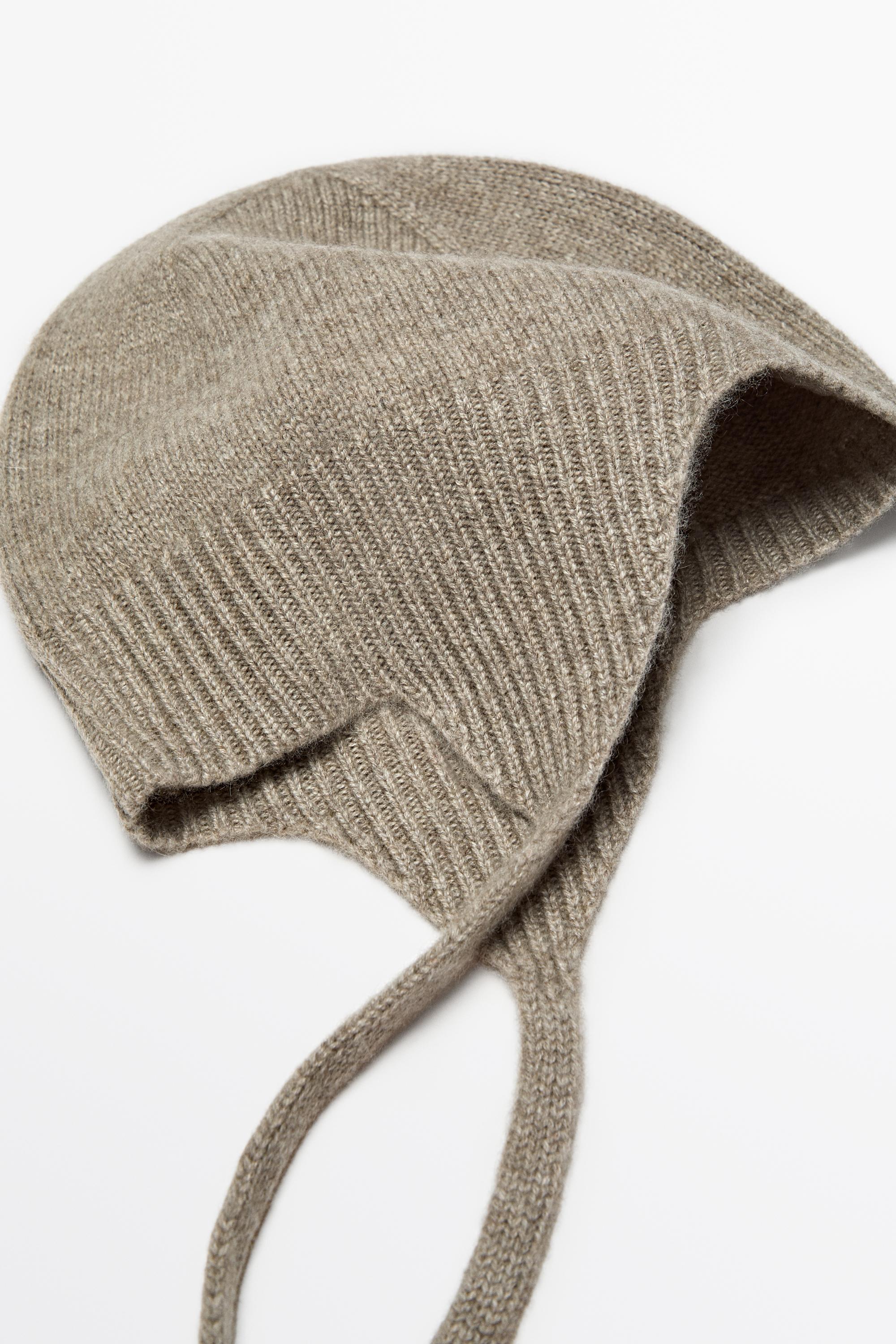 100% cashmere tie-detail beanie — Washed