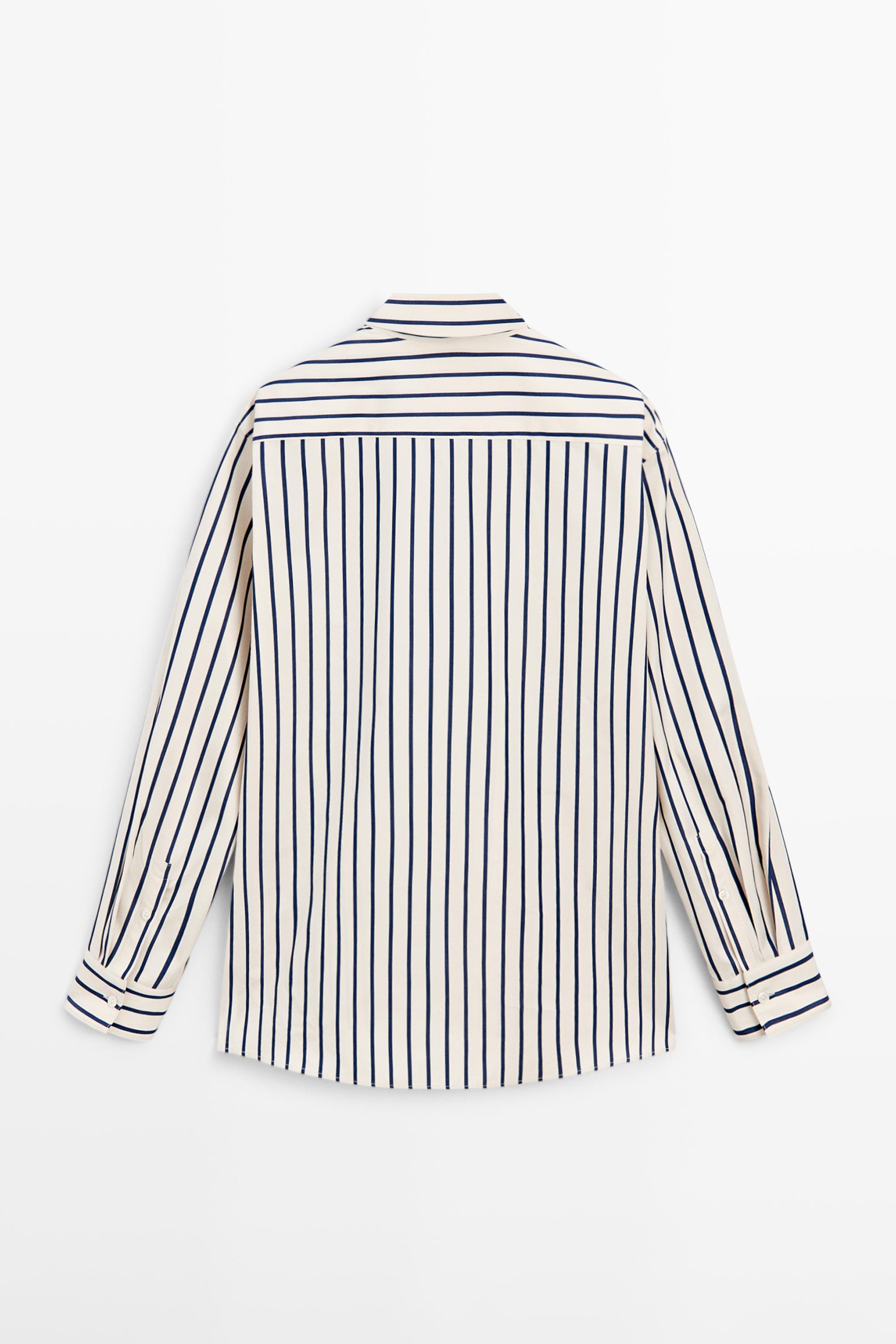 100% cotton striped shirt — Vanilla