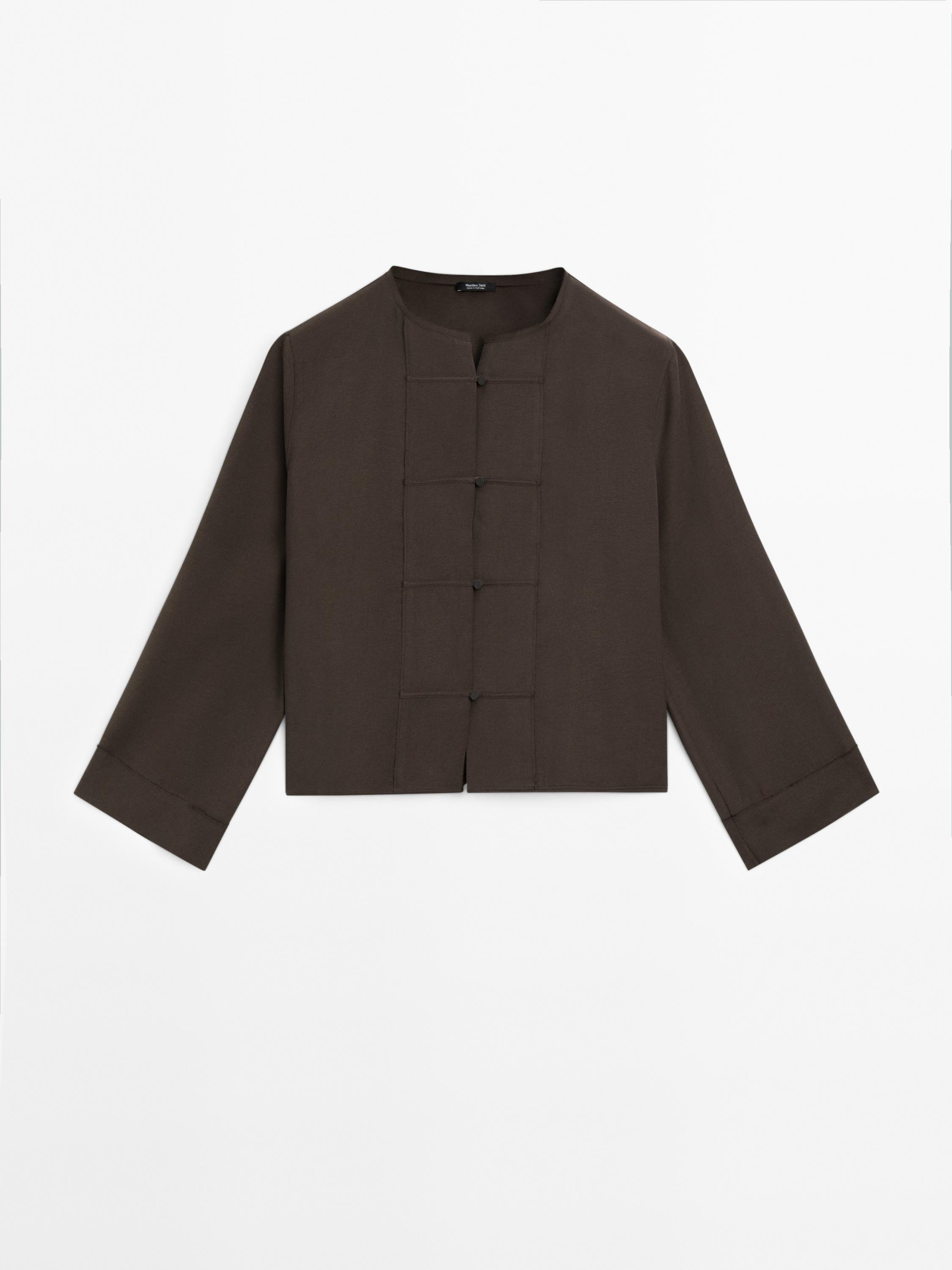 Chemise fluide avec boutons plastron