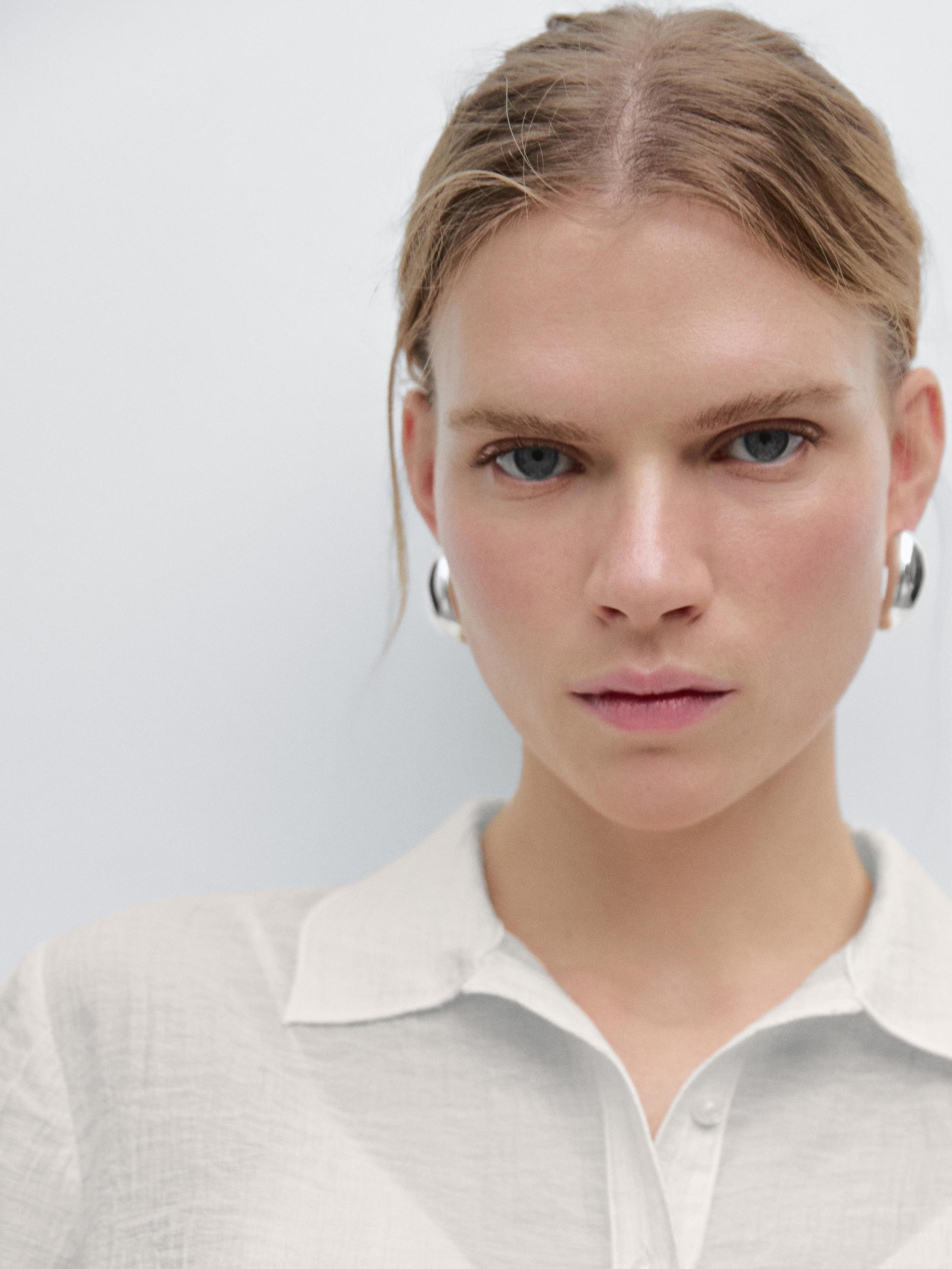 Sheer flowing polo shirt