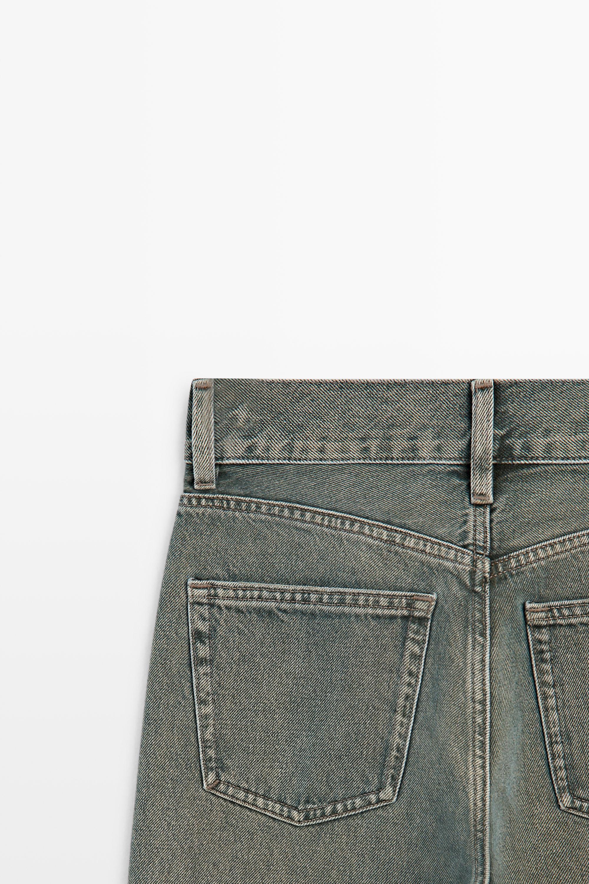 High-waist straight-leg jeans — BLUE