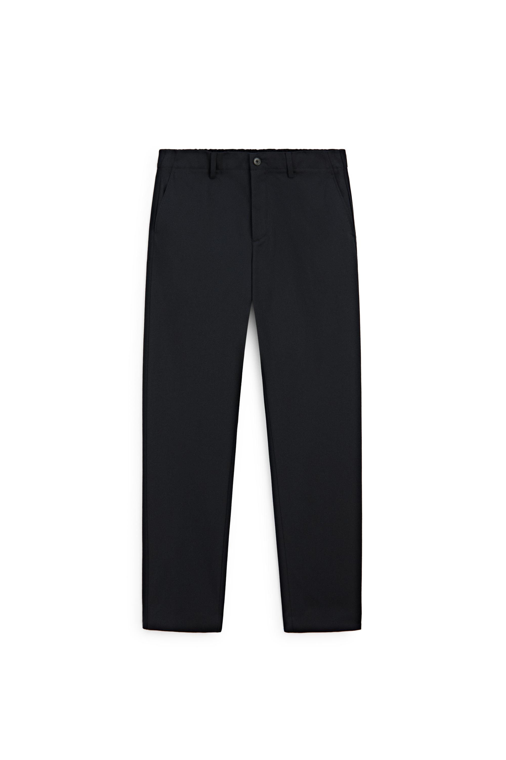 100% cool wool textured pants — DEEP BLUE
