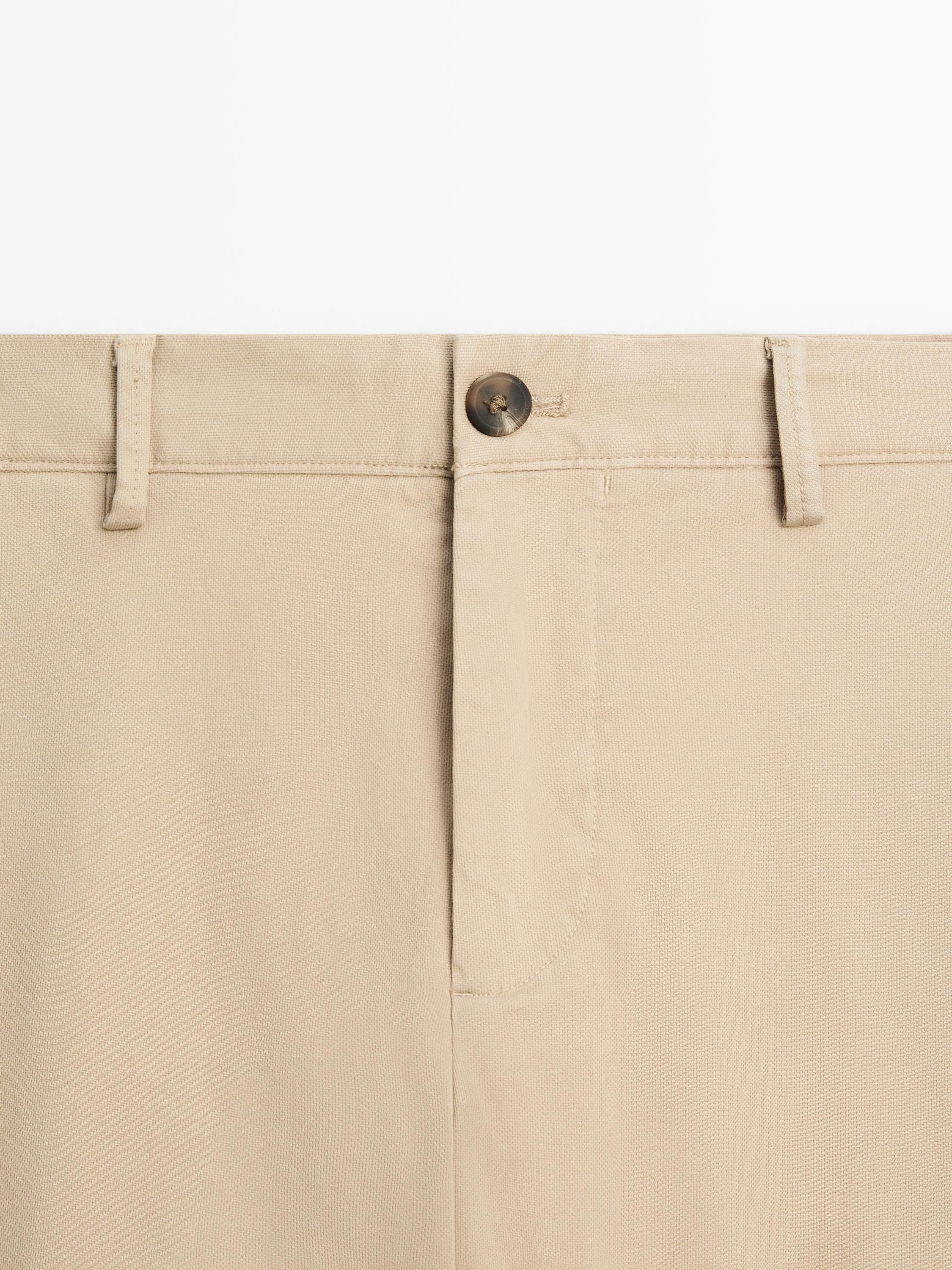 Slim fit textured trousers