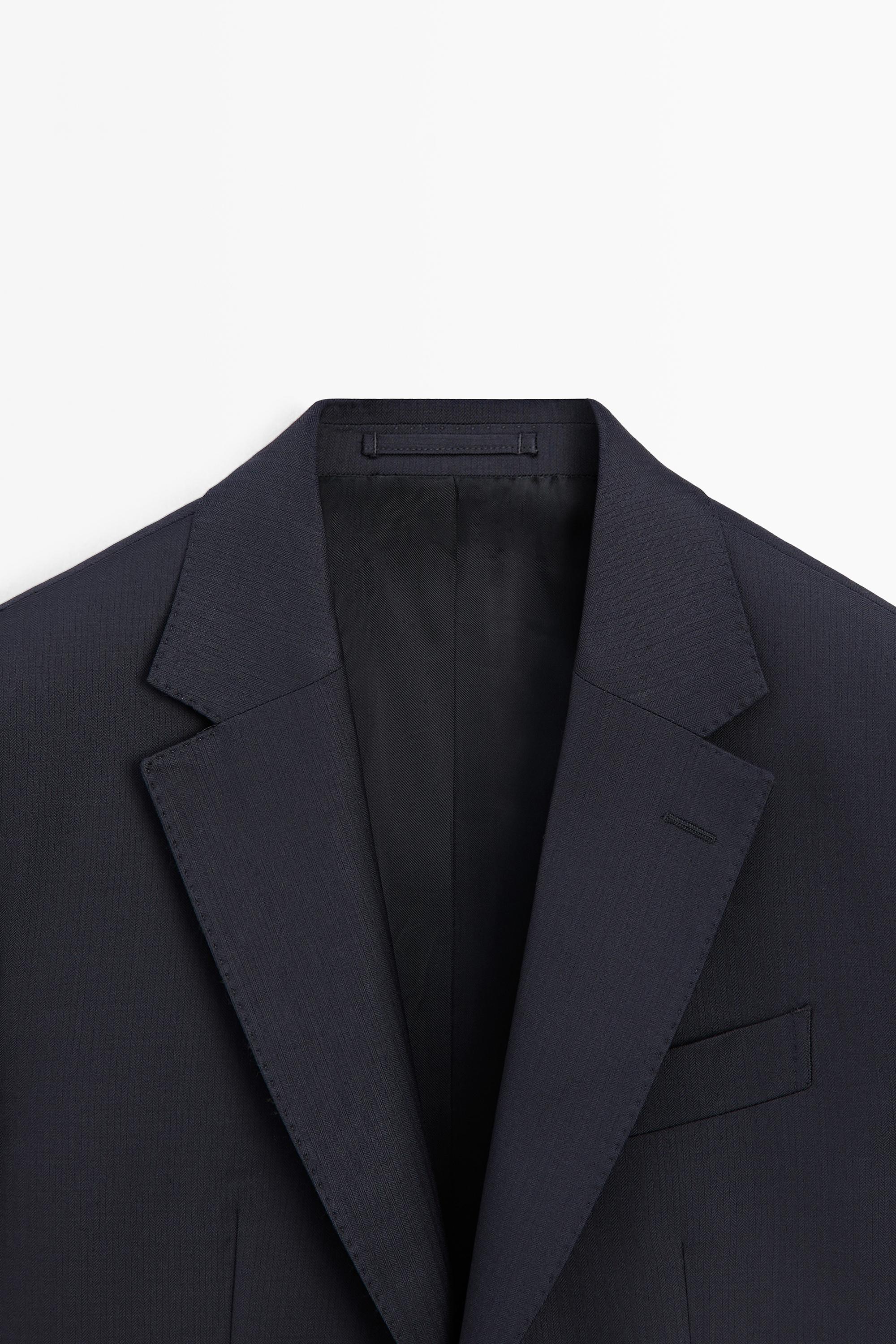 100% cool wool suit blazer — NAVY BLUE