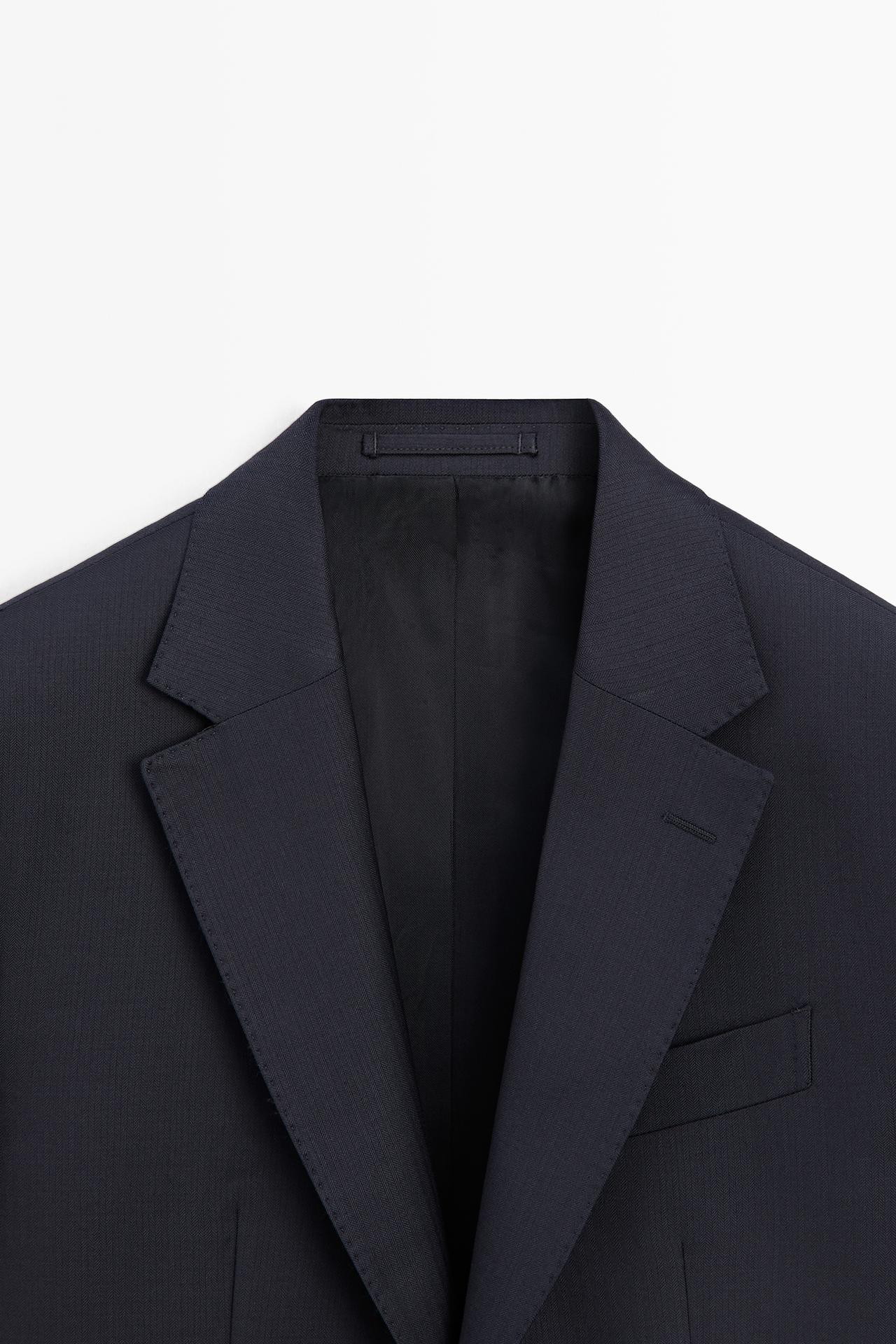 100% cool wool suit blazer — NAVY BLUE