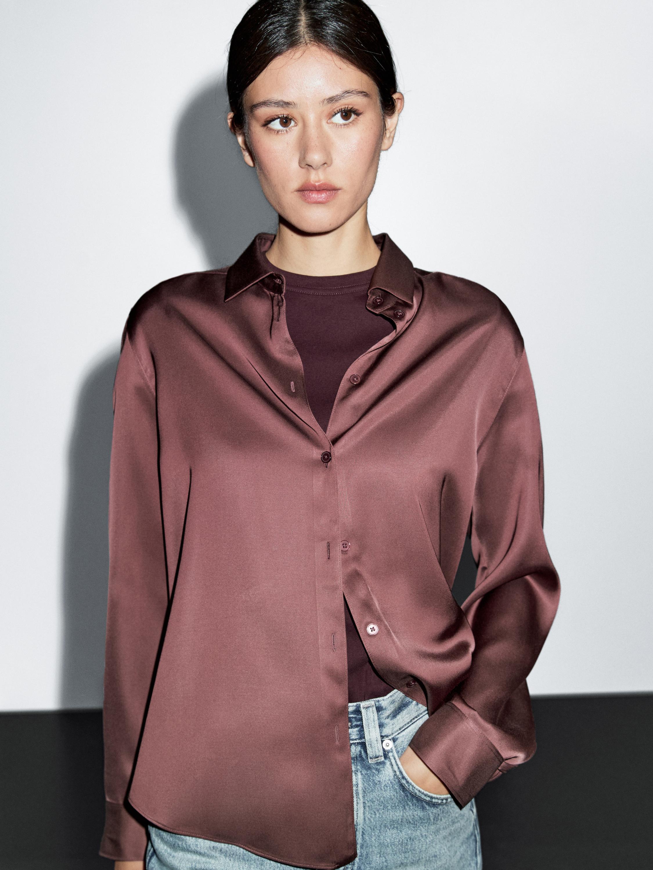 Flowing satin shirt