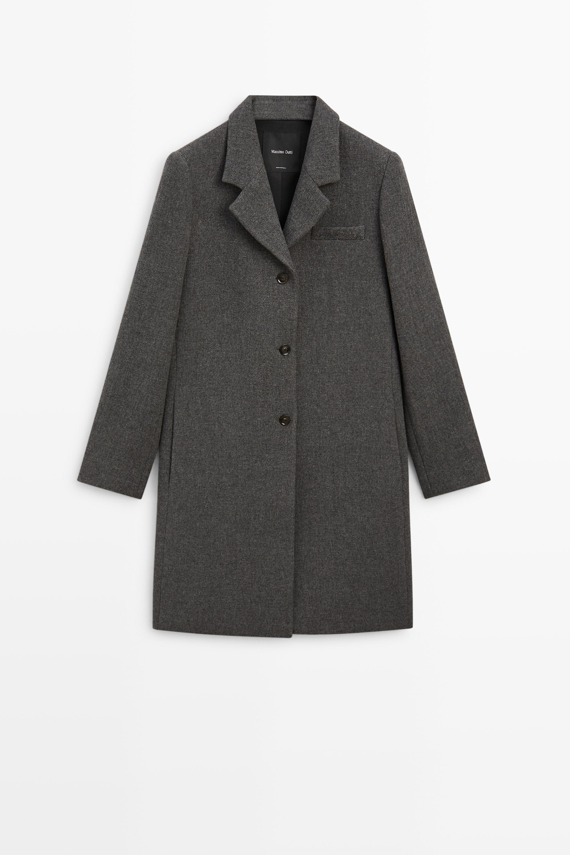Wool-blend bouclé coat with loop-yarn detail