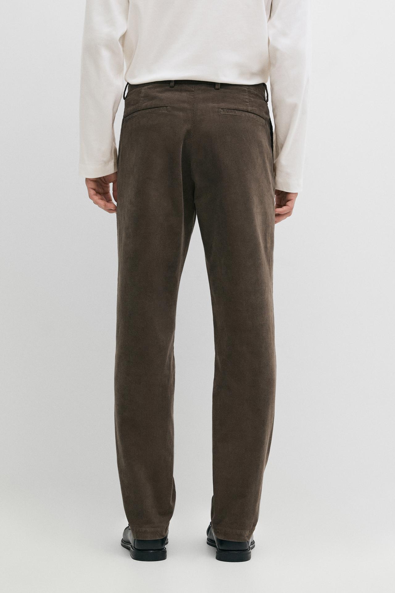 Slim fit corduroy pants — GREEN