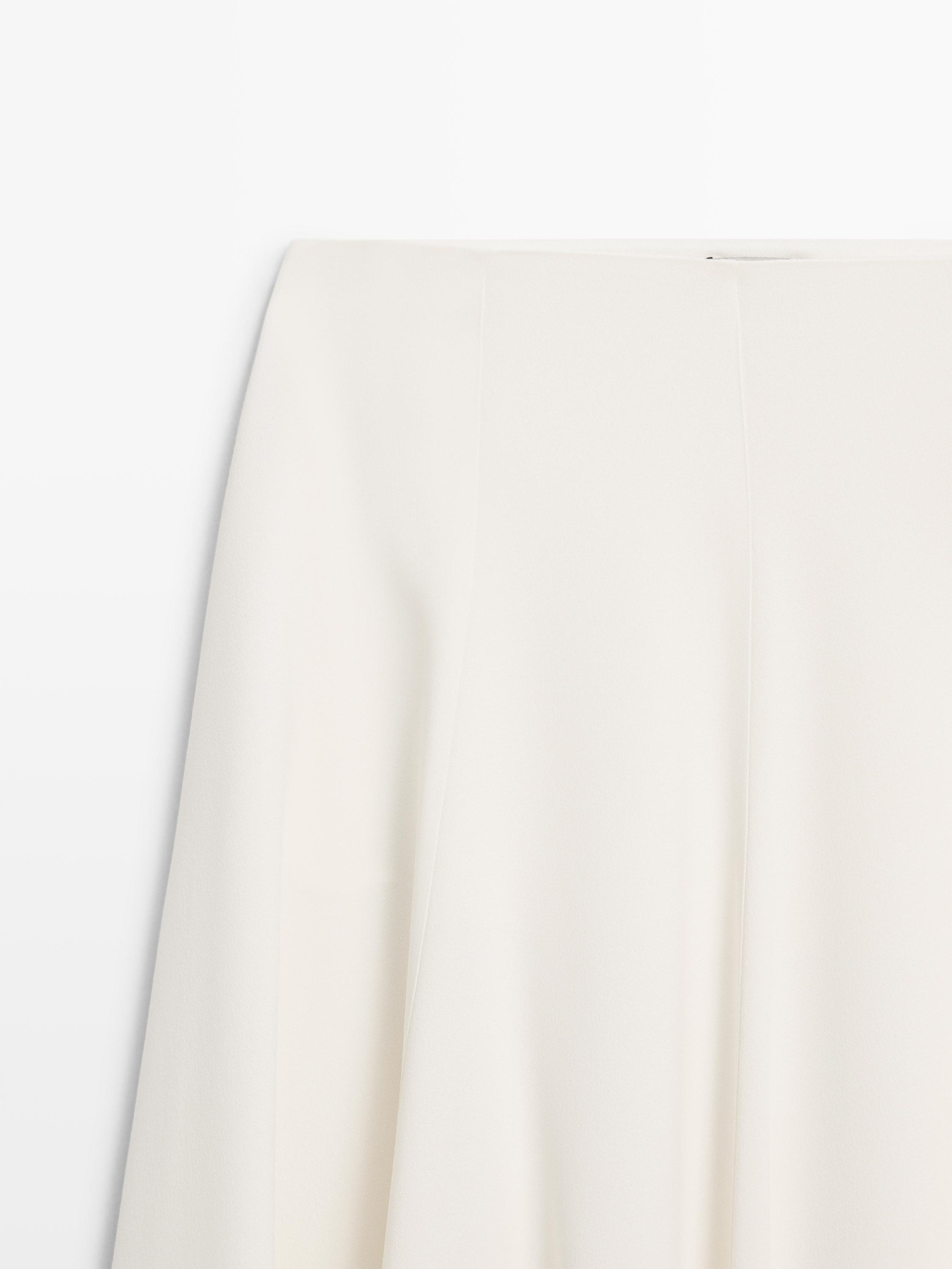 Flowing godet midi skirt - STUDIO — CREAM