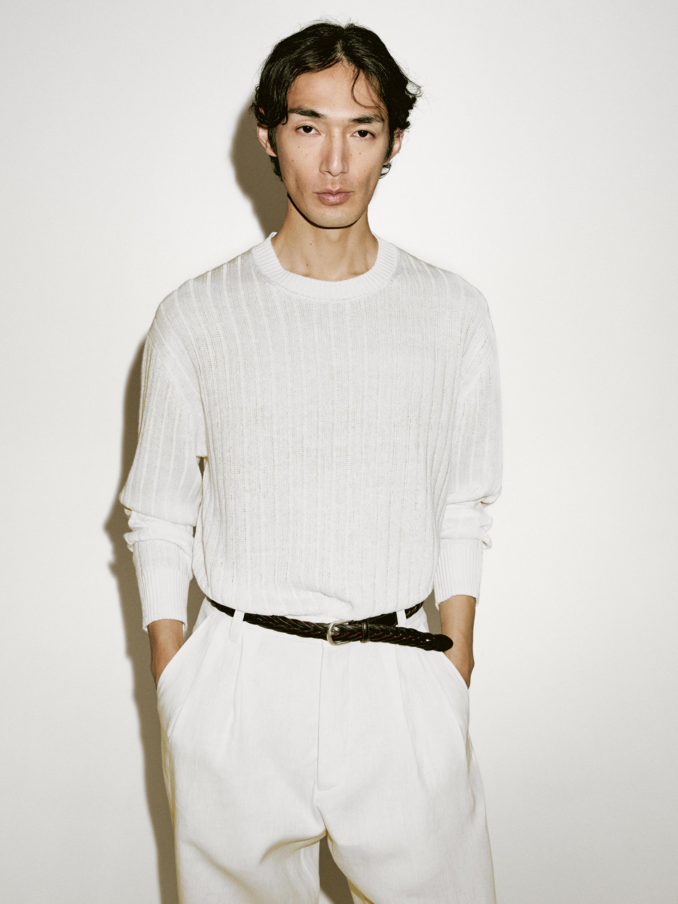 Ribbed linen knit sweater - Limited Edition