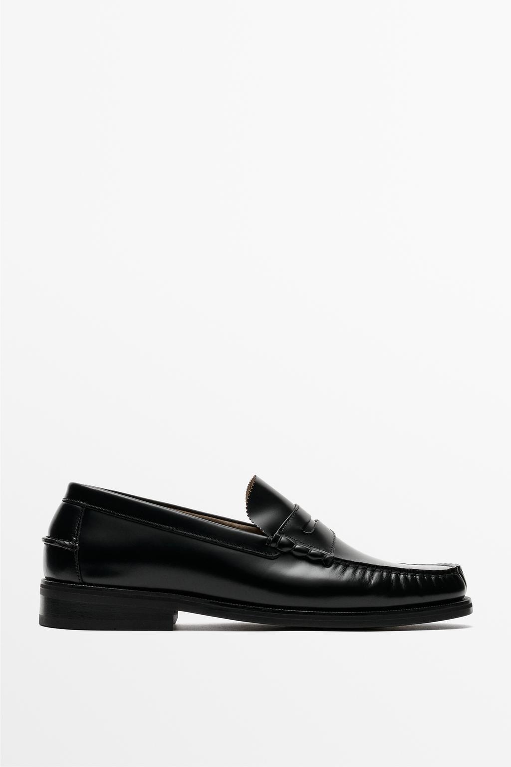 Leather penny loafer