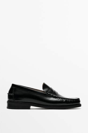 Leather penny loafer — BLACK 1