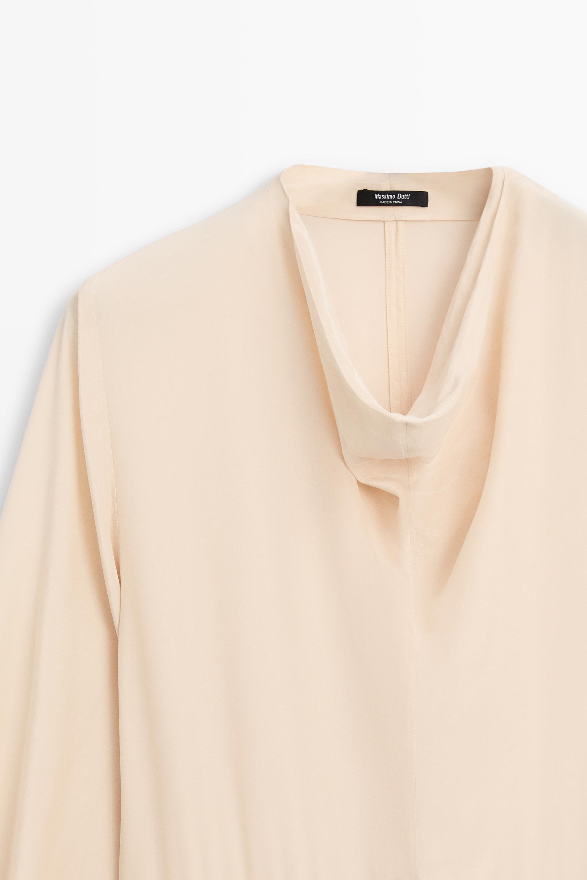 Long flowing dress with ruffle detail — CHAMPAGNE