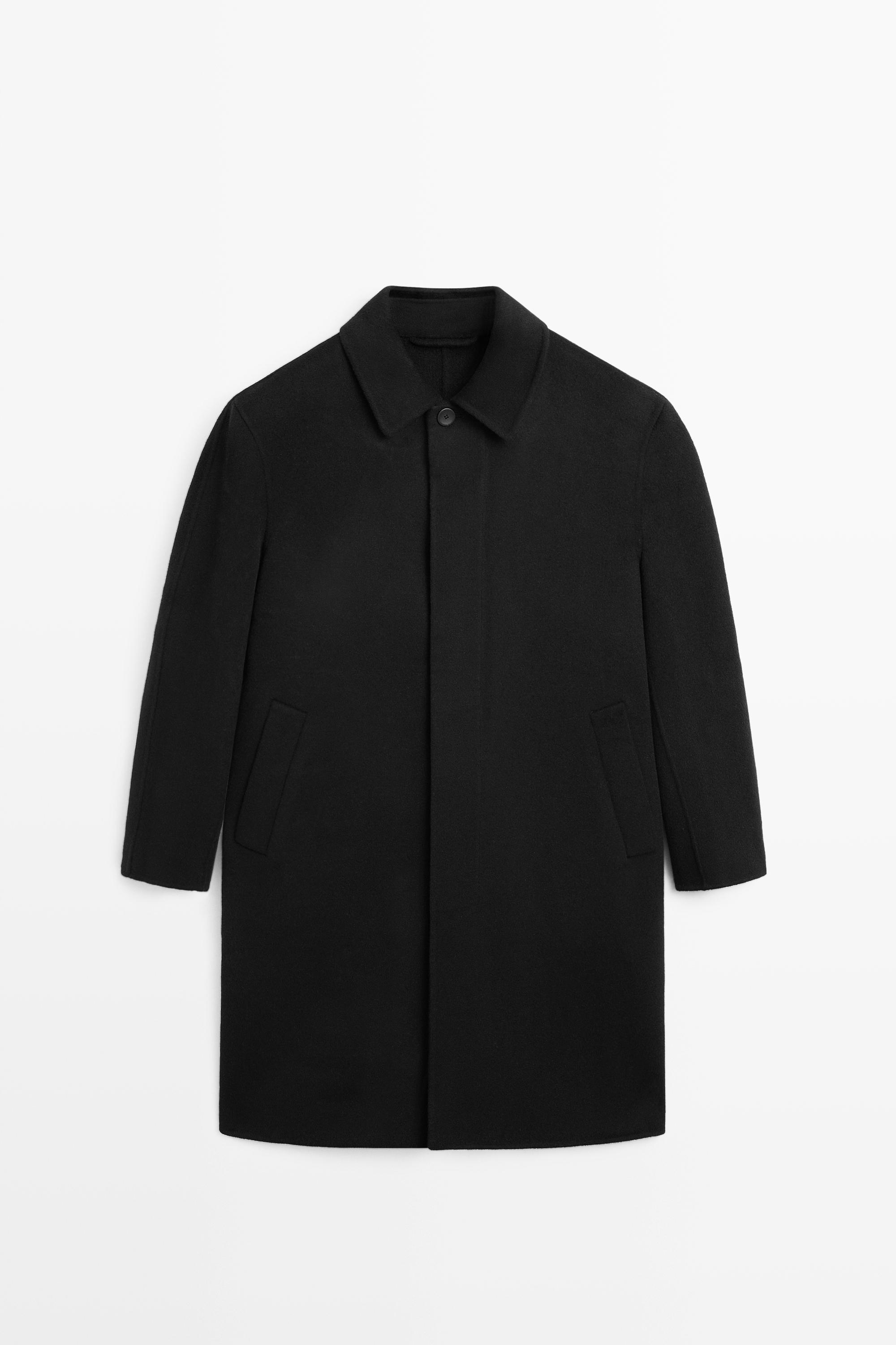Double-faced wool blend coat