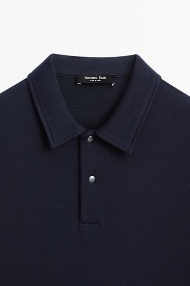 100% cotton long sleeve polo shirt — INK BLUE 4