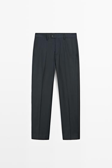 Striped wool blend suit trousers — NAVY BLUE 2