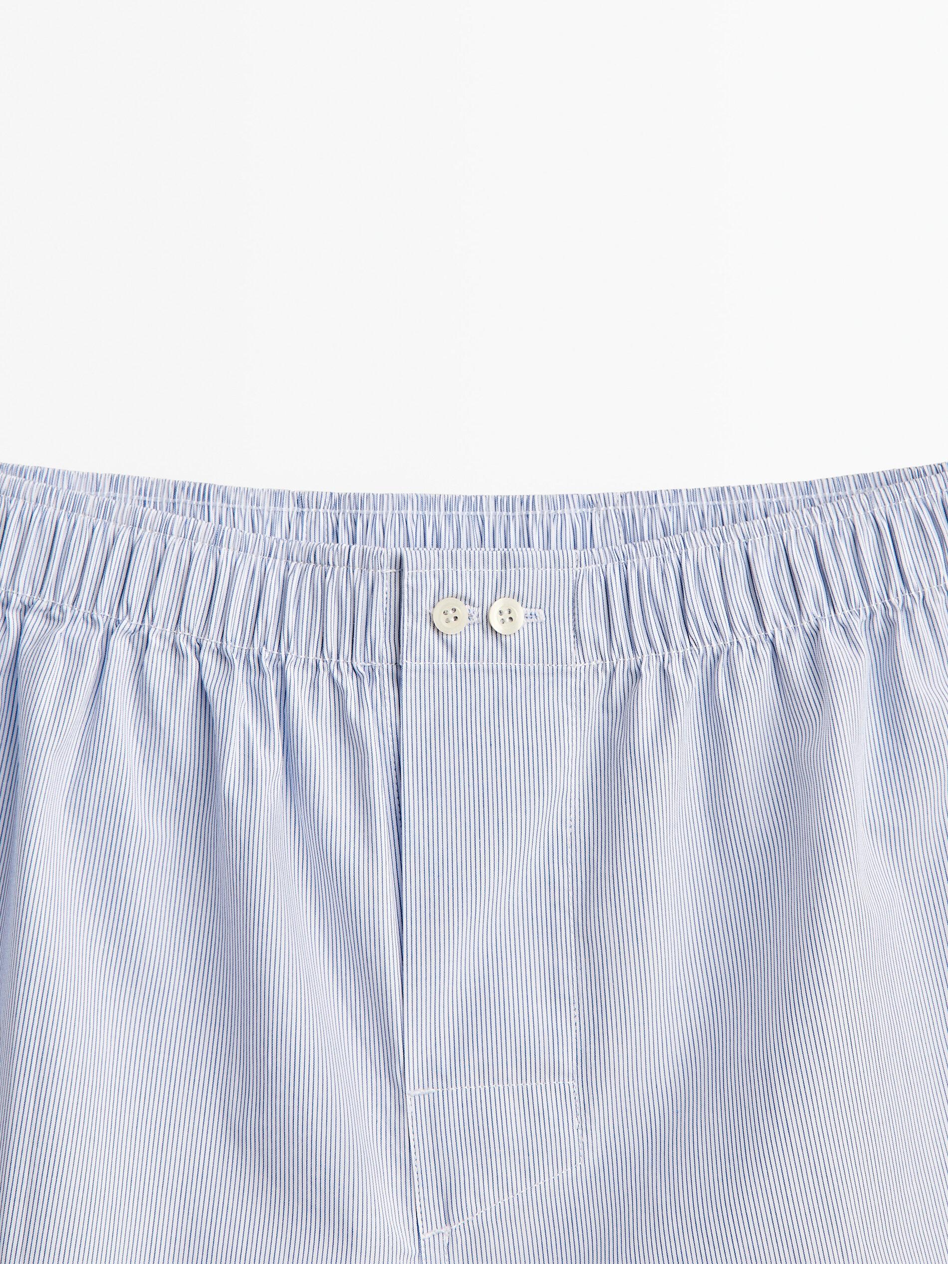 Micro-striped poplin boxers