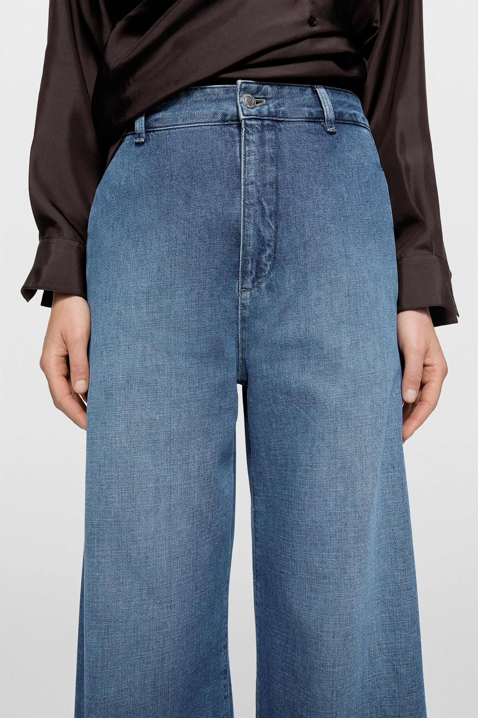 High-waist wide-leg jeans — Light Blue