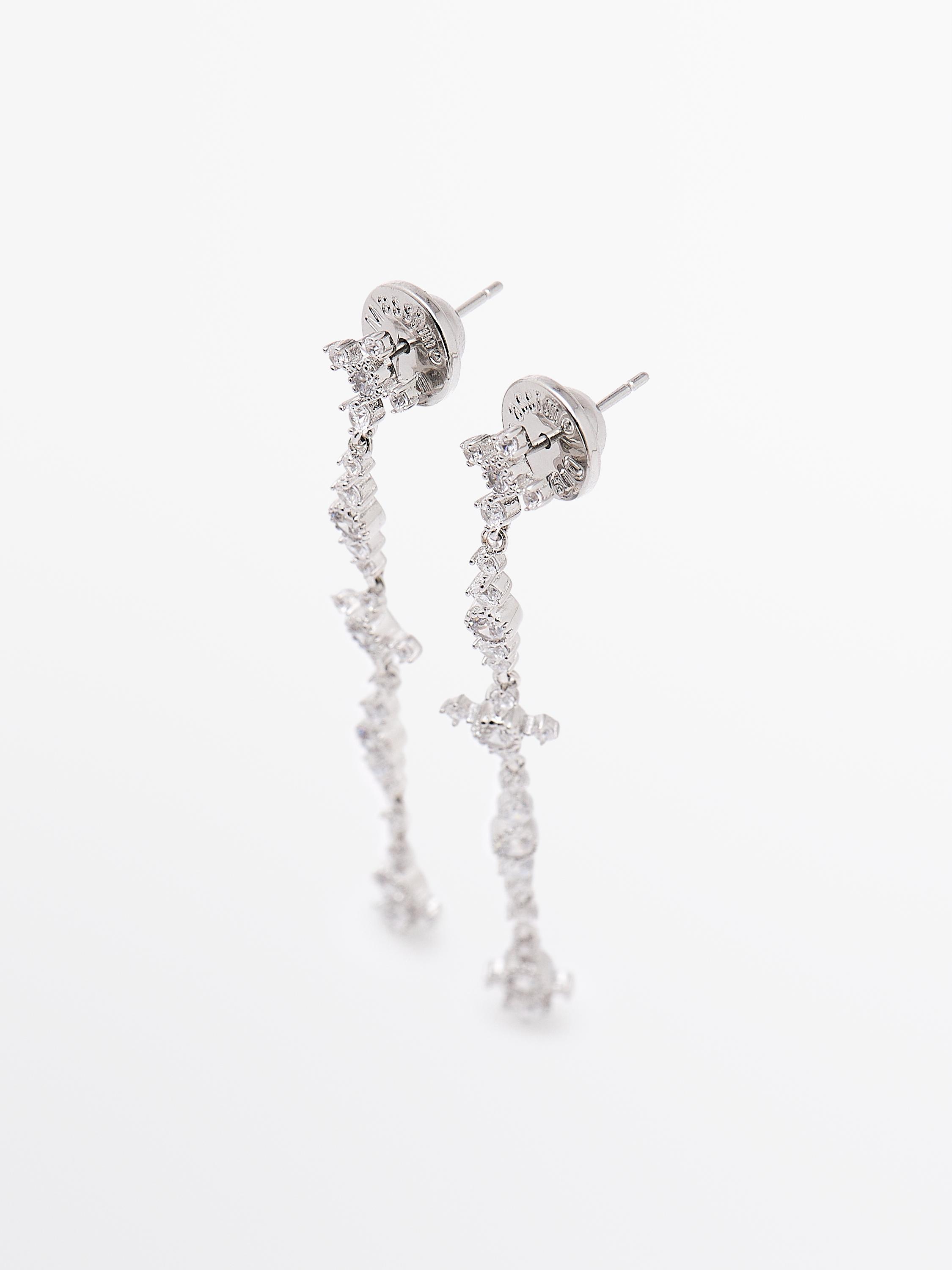 Visací náušnice se štrasem