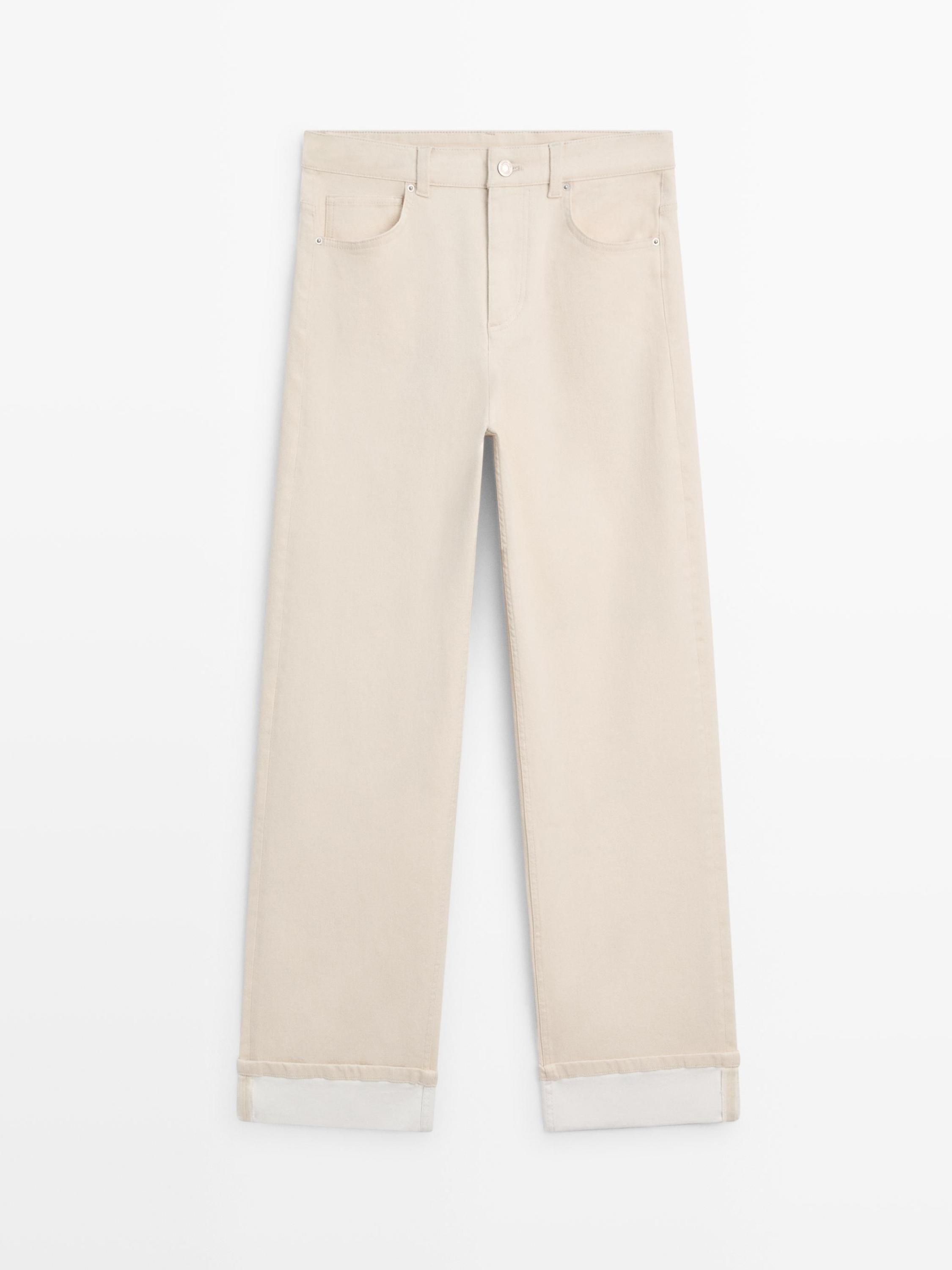 Low-rise wide-leg jeans — Vanilla