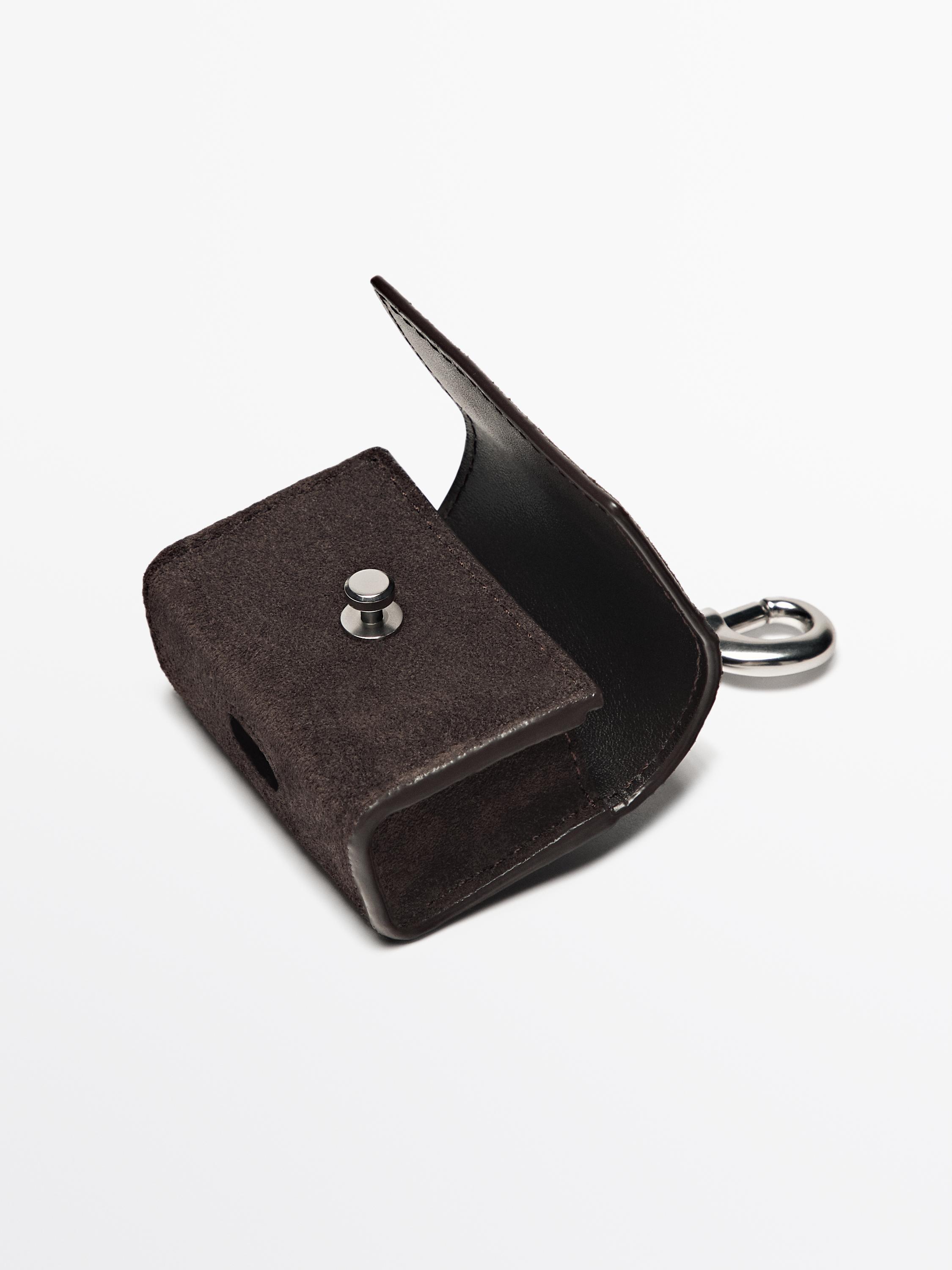 Split leather airpods case
