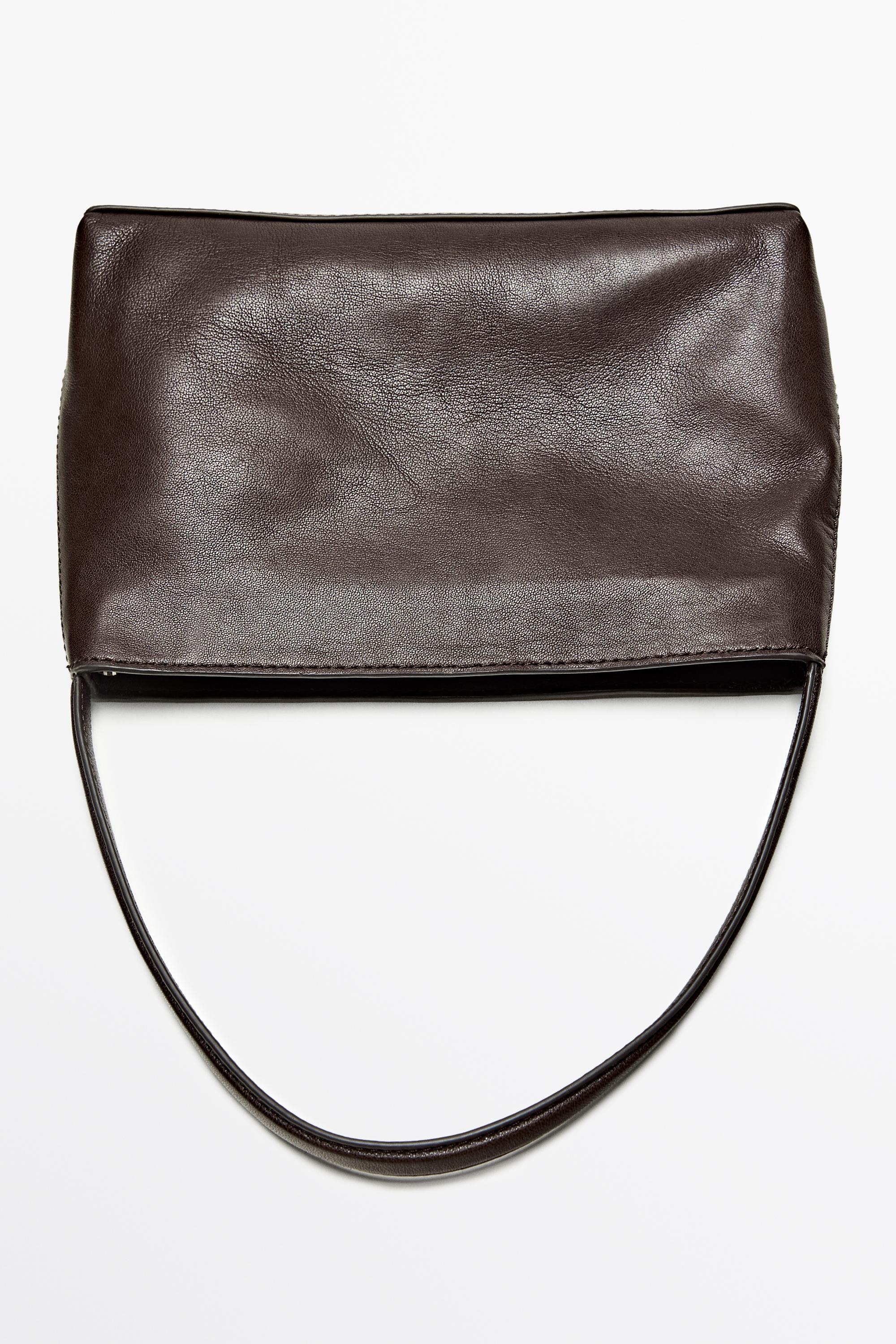 Small nappa leather shoulder bag — BROWN