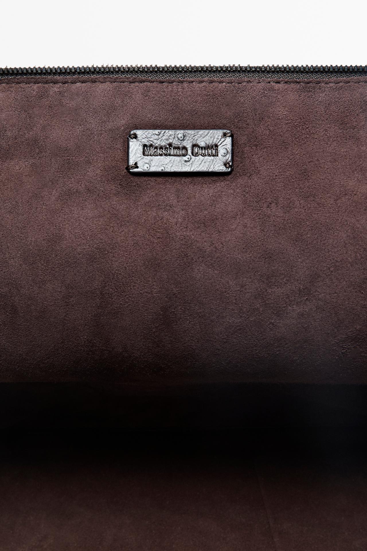 Textured nappa leather cube toiletry bag — BROWN