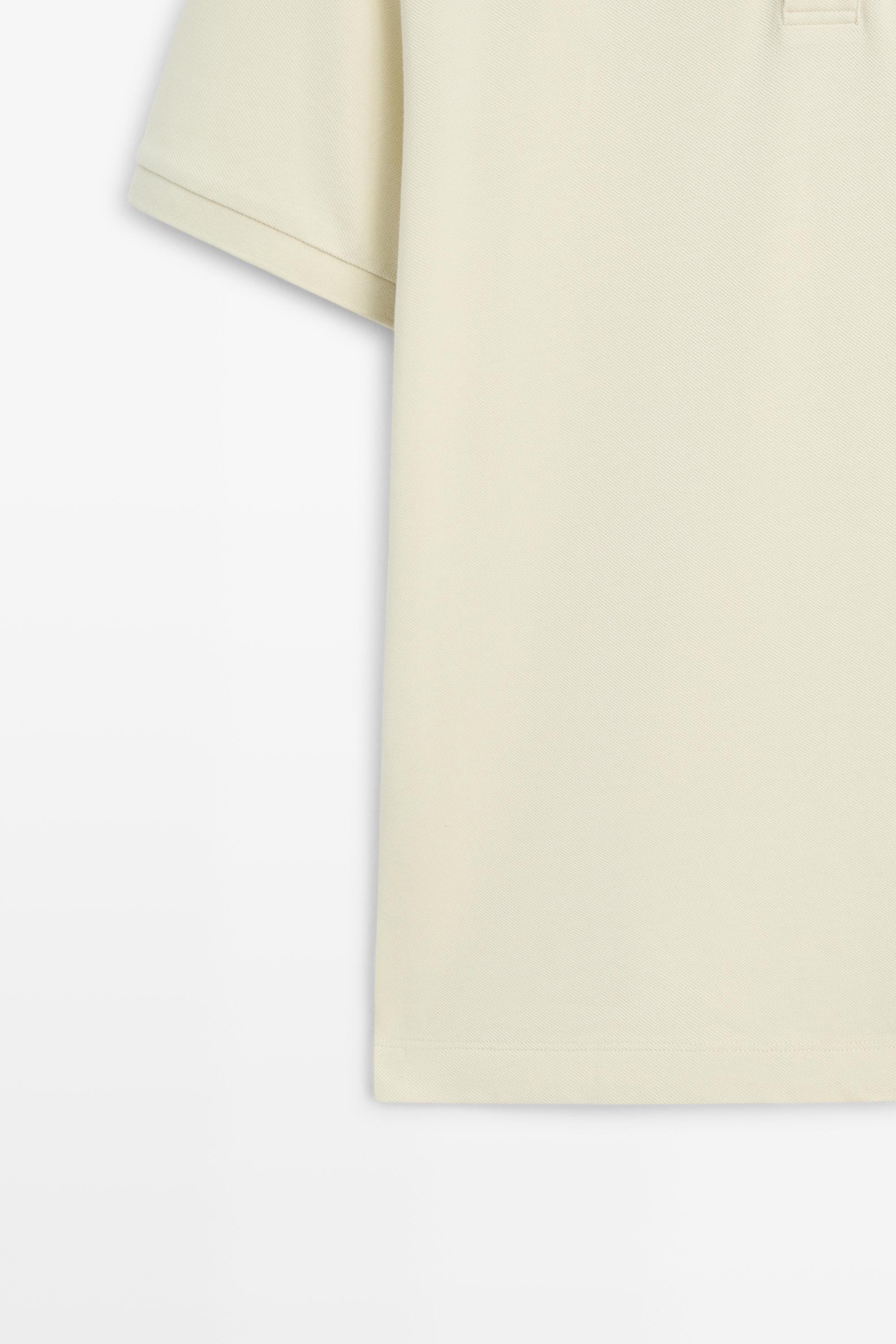 Micro-textured cotton piqué polo shirt — Green