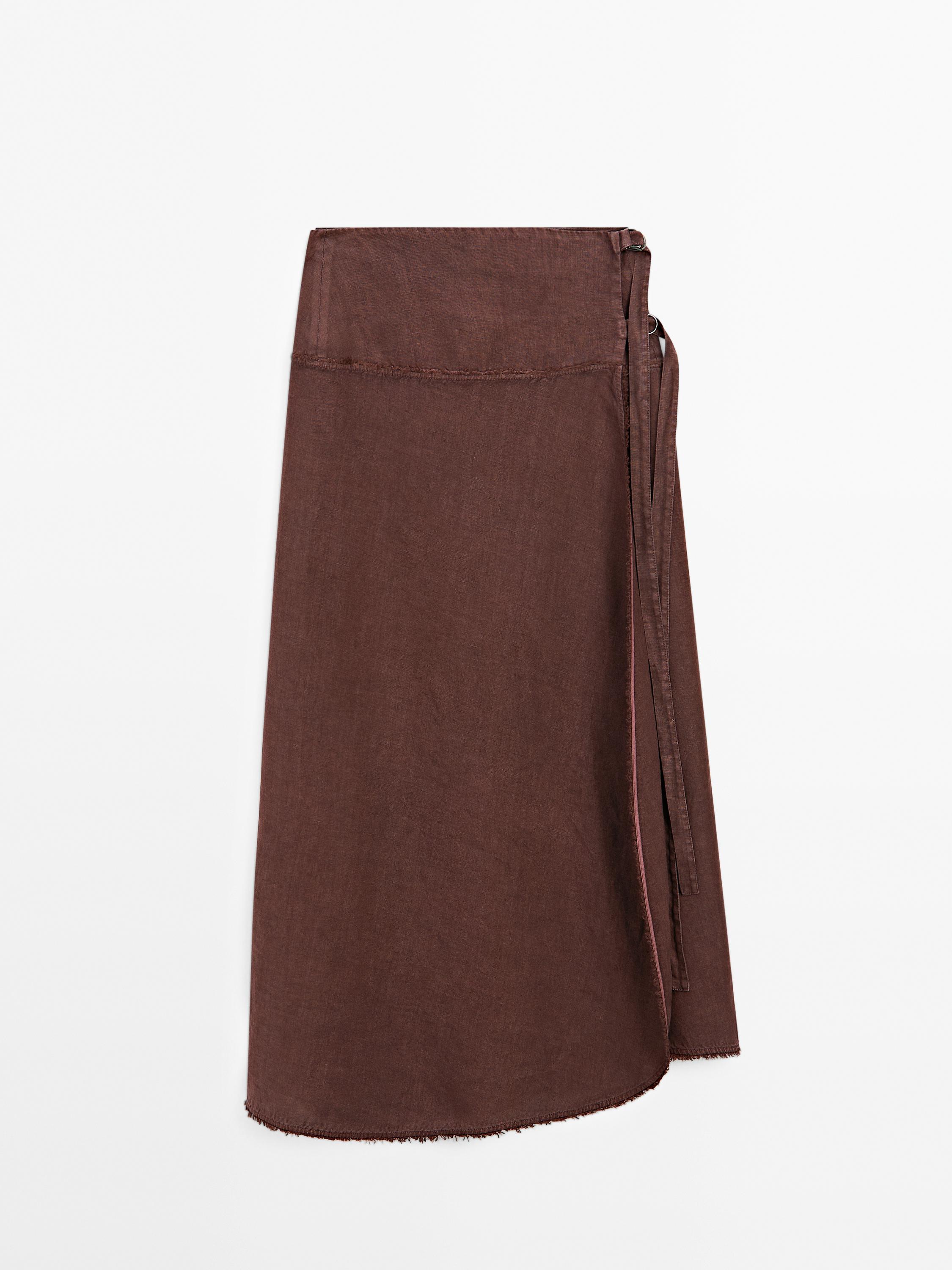 Jupe paréo avec boucle en lin