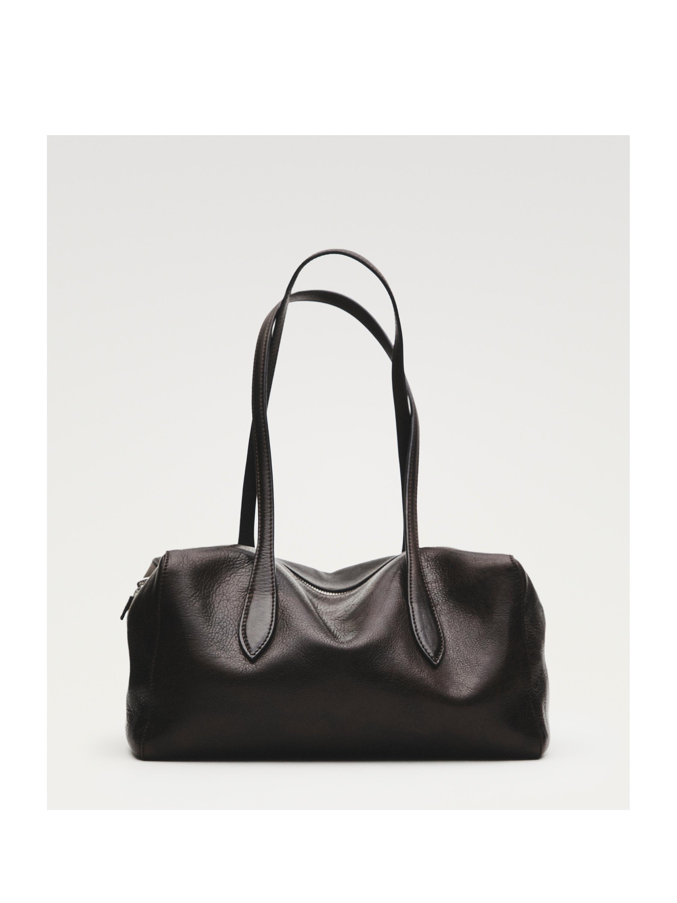 Nappa leather west satchel bag — BROWN