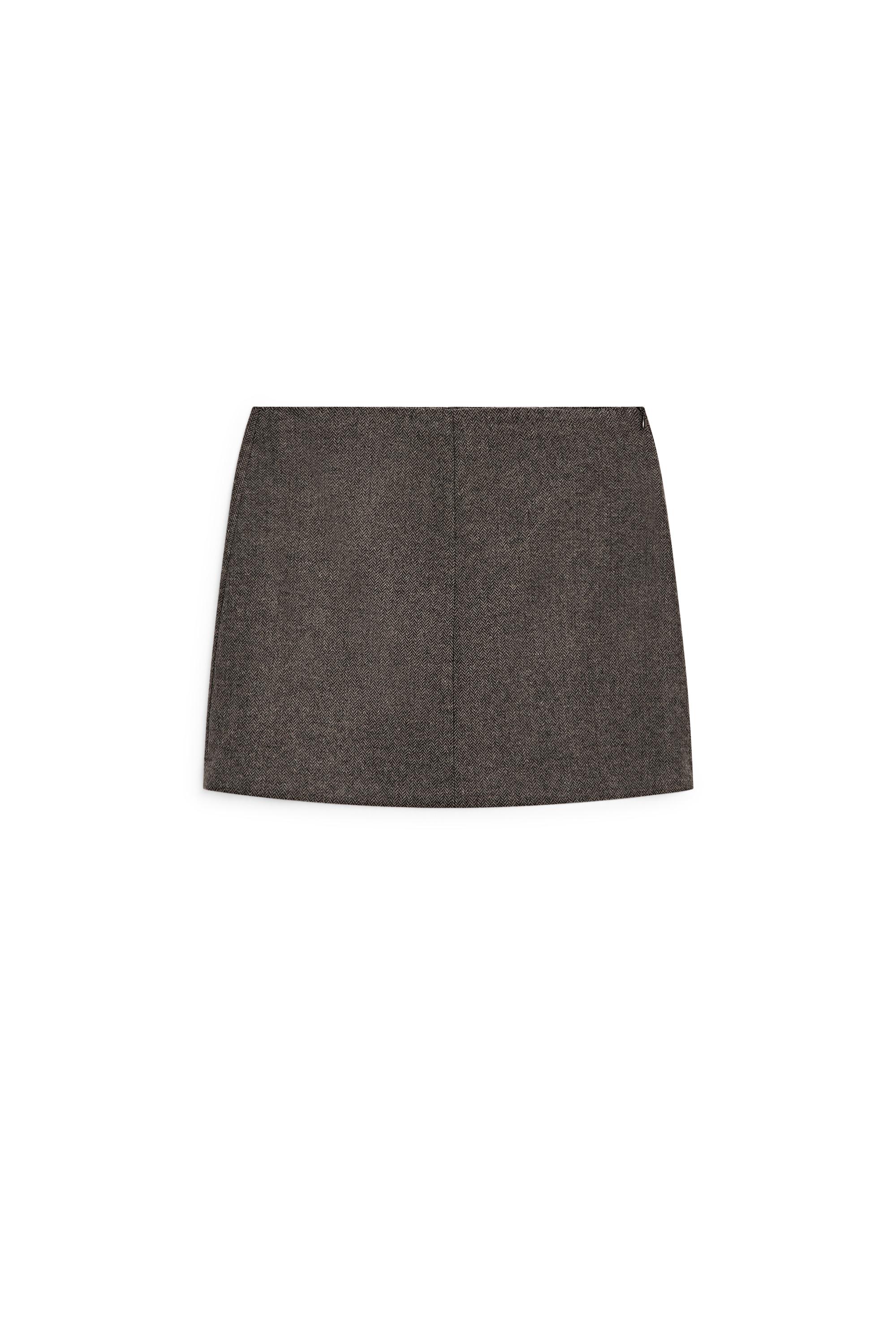 Wool blend mini skirt — Chocolate