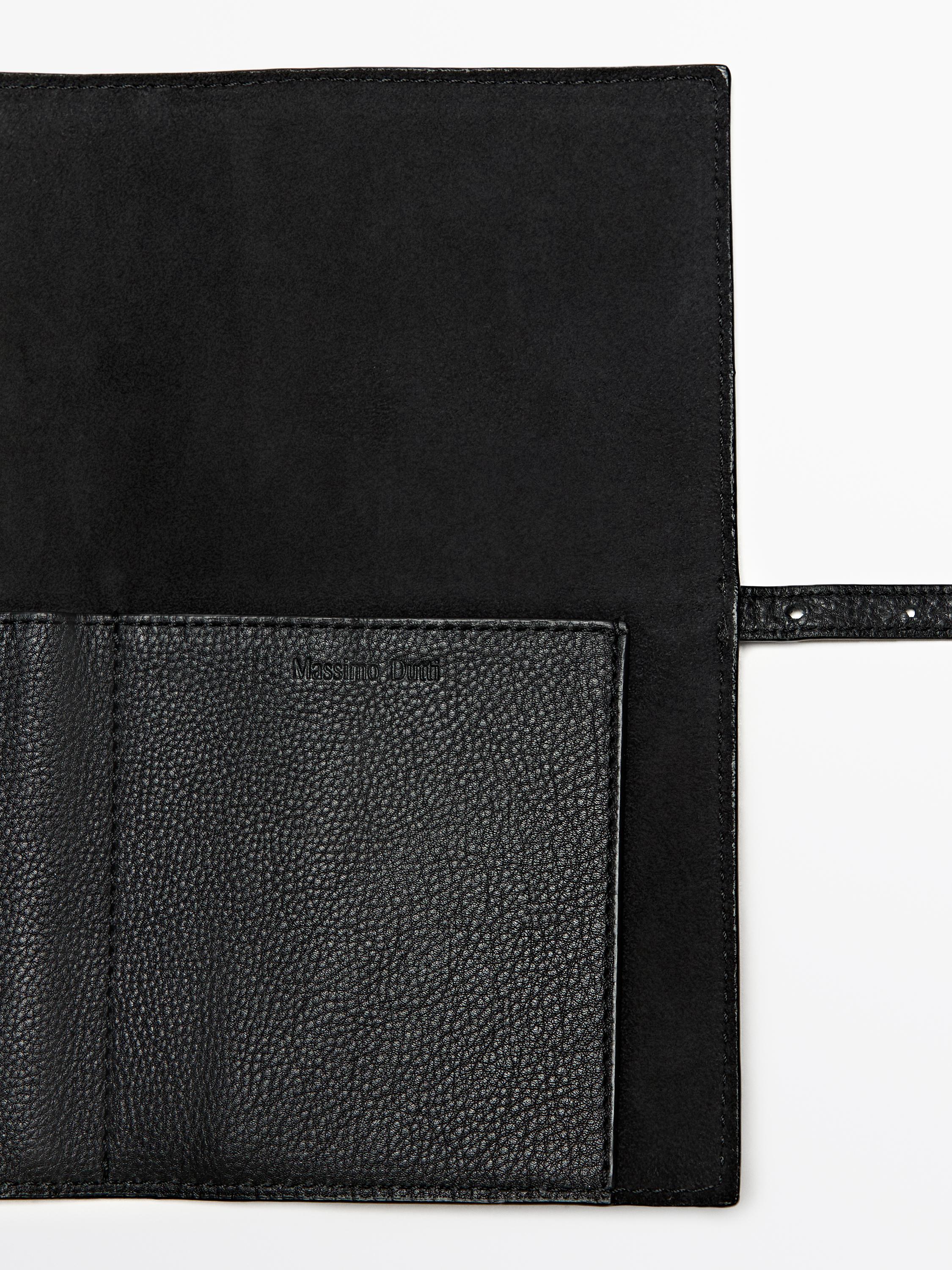 Nappa leather travel case — BLACK