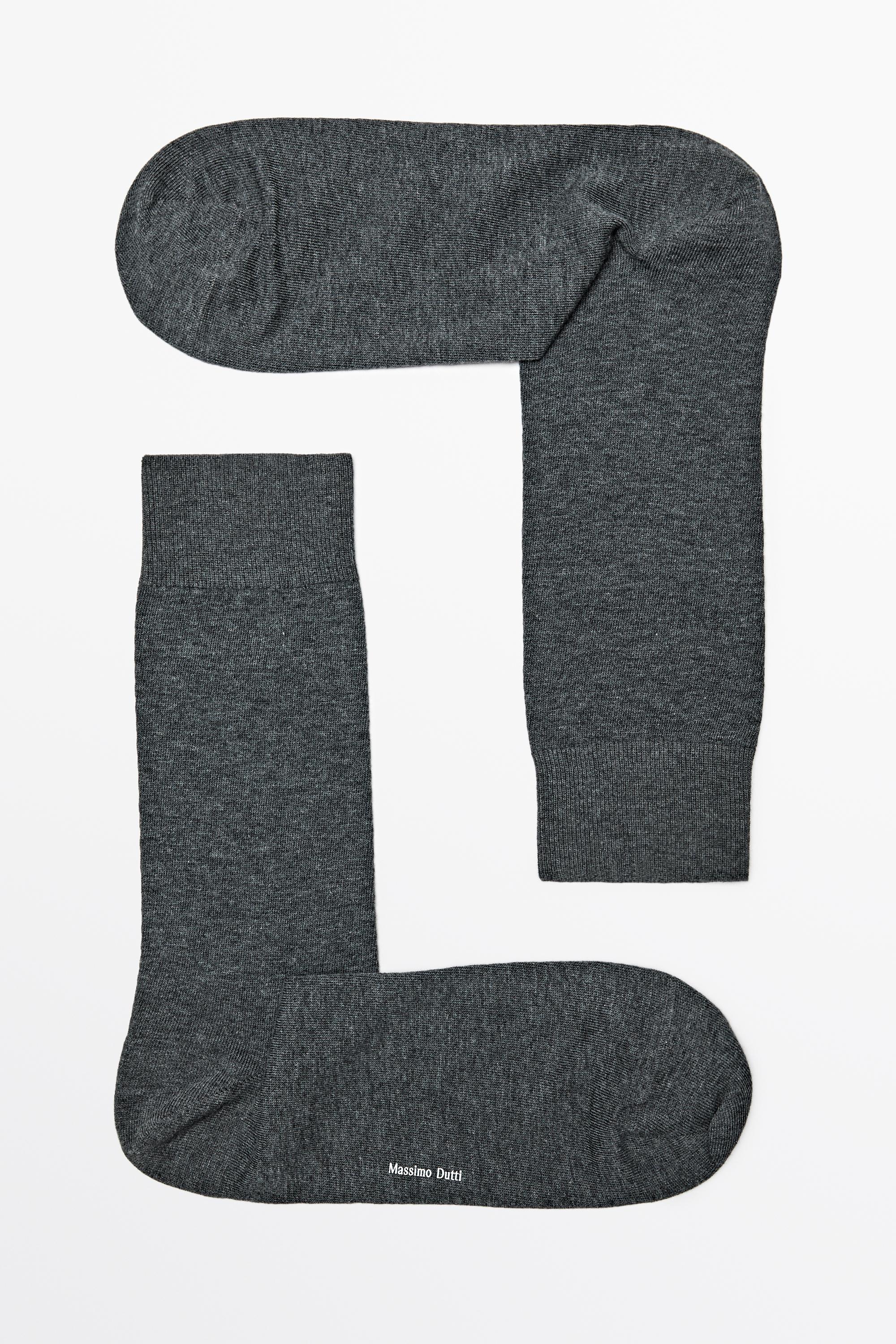 Plain cotton blend knit socks — GREY