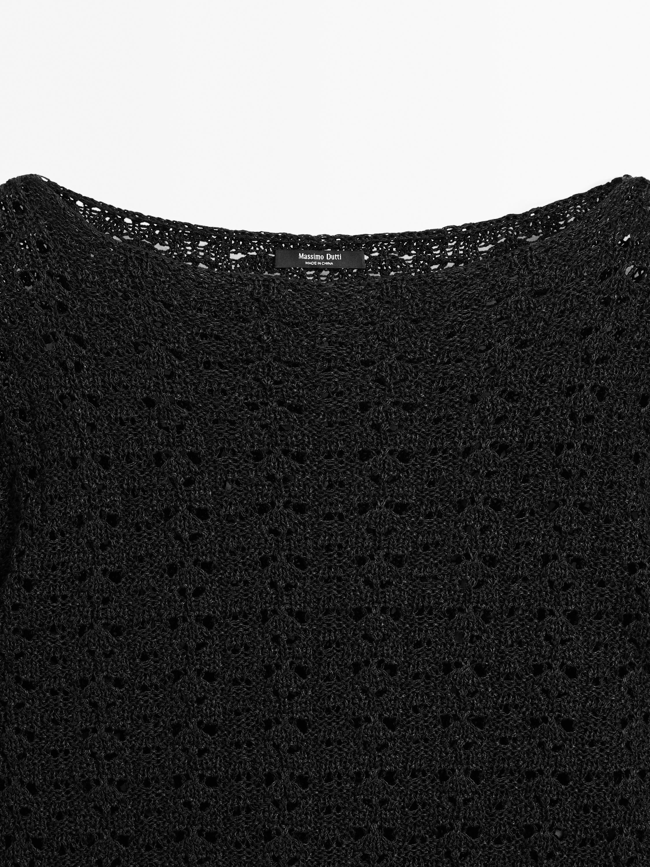 Jersey crochet calado con algodón