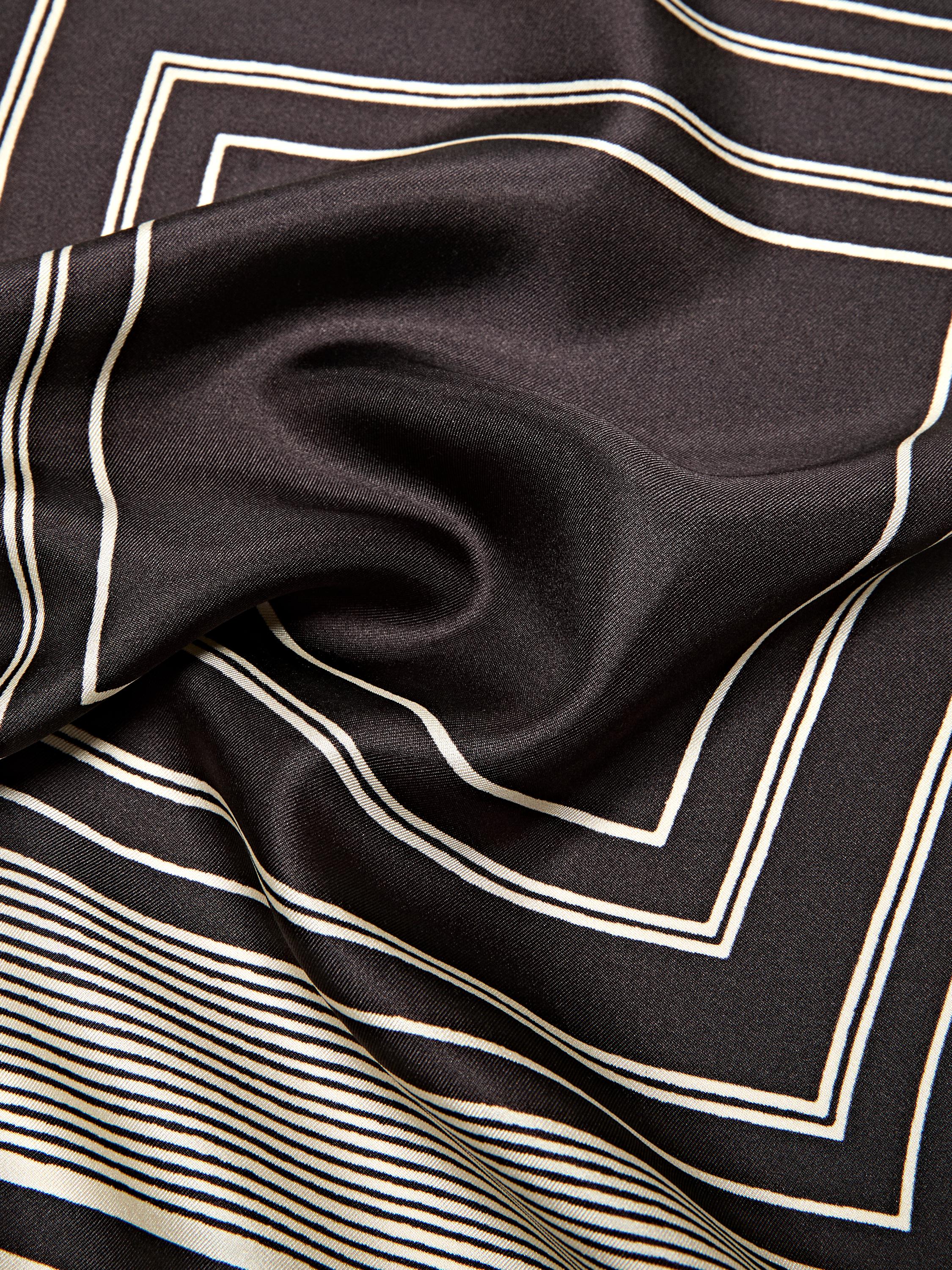 100% silk striped scarf