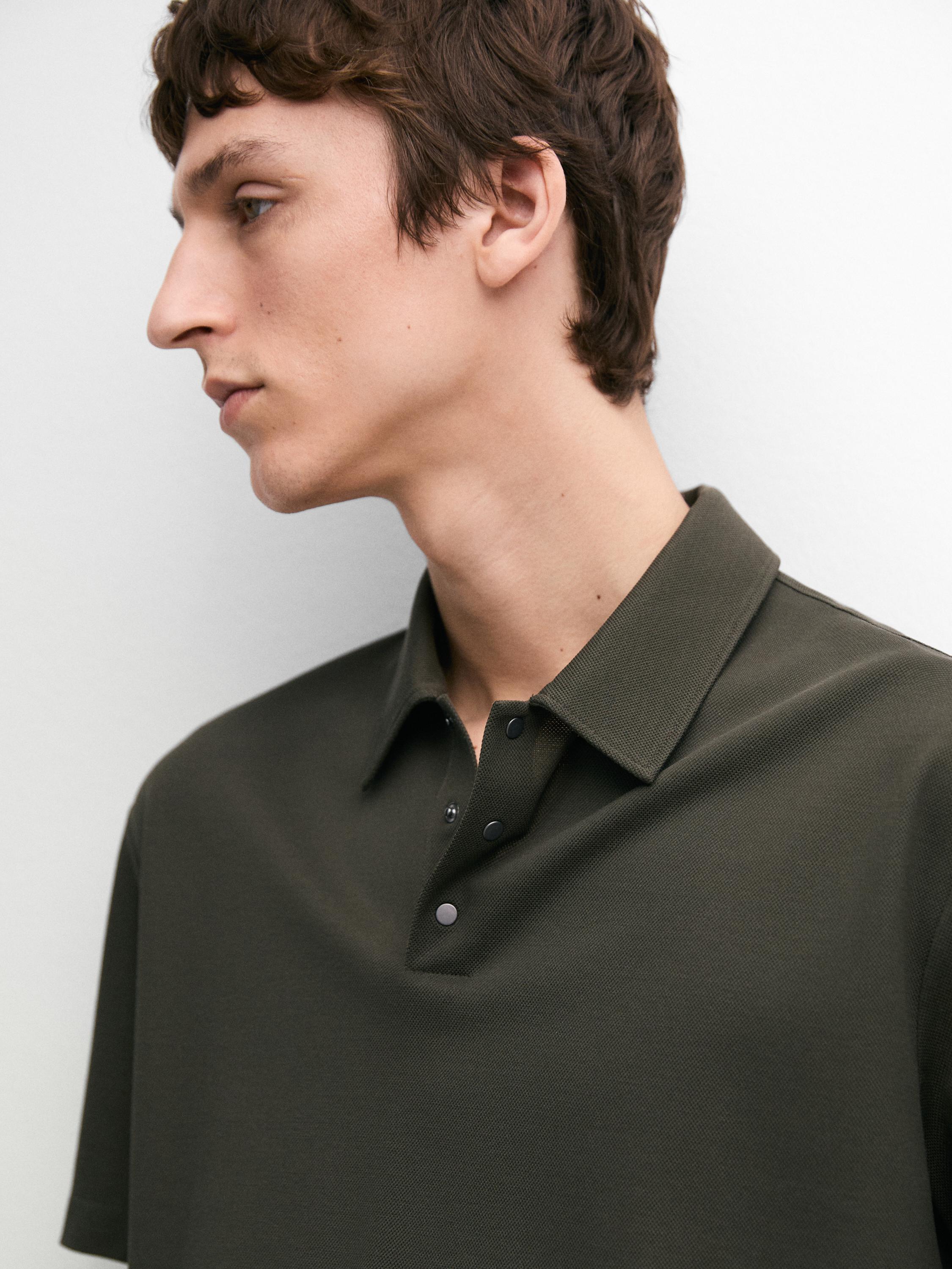 100% cotton short sleeve polo shirt — KHAKI
