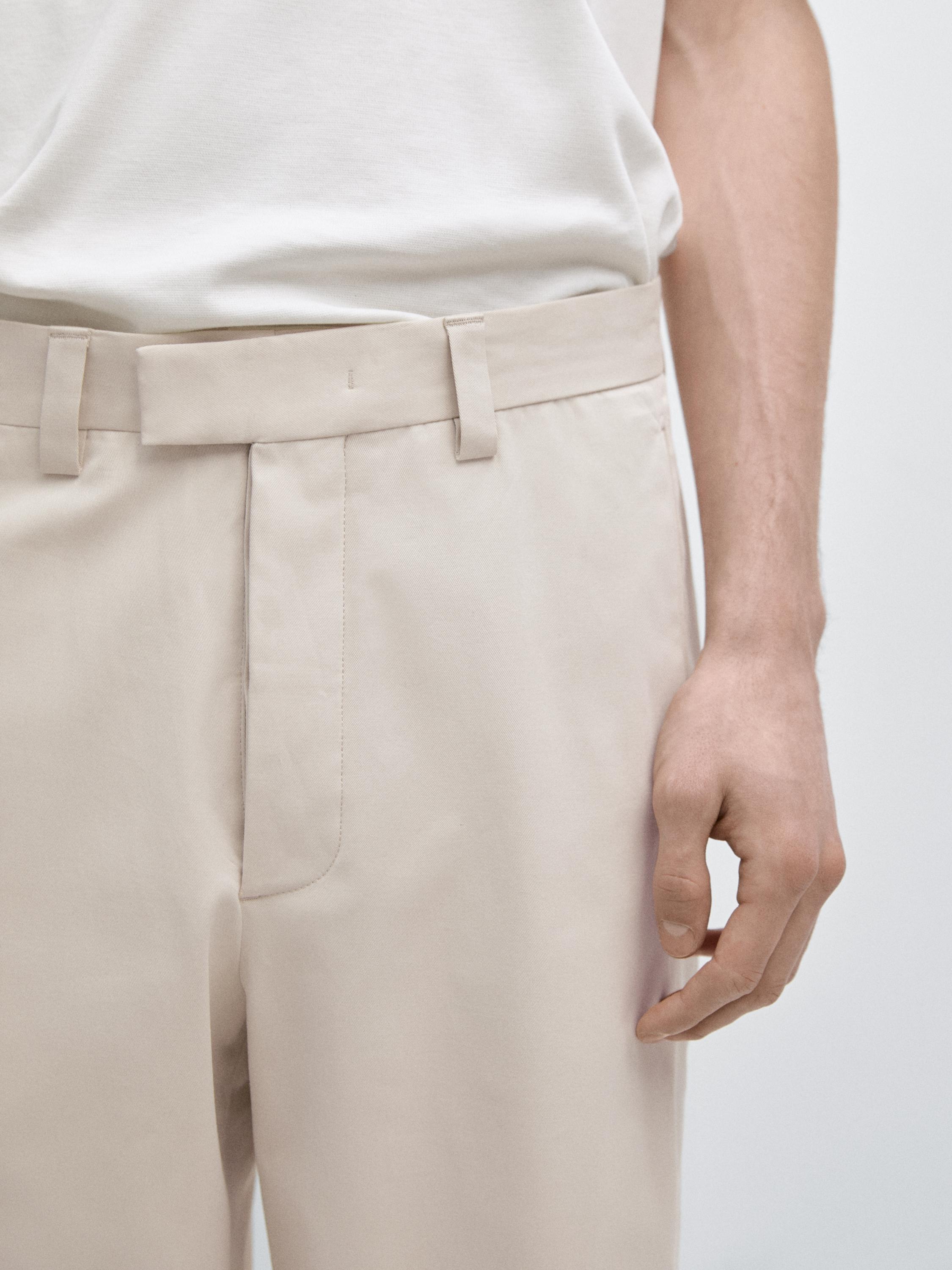 Tailored fit barrel trousers — BEIGE