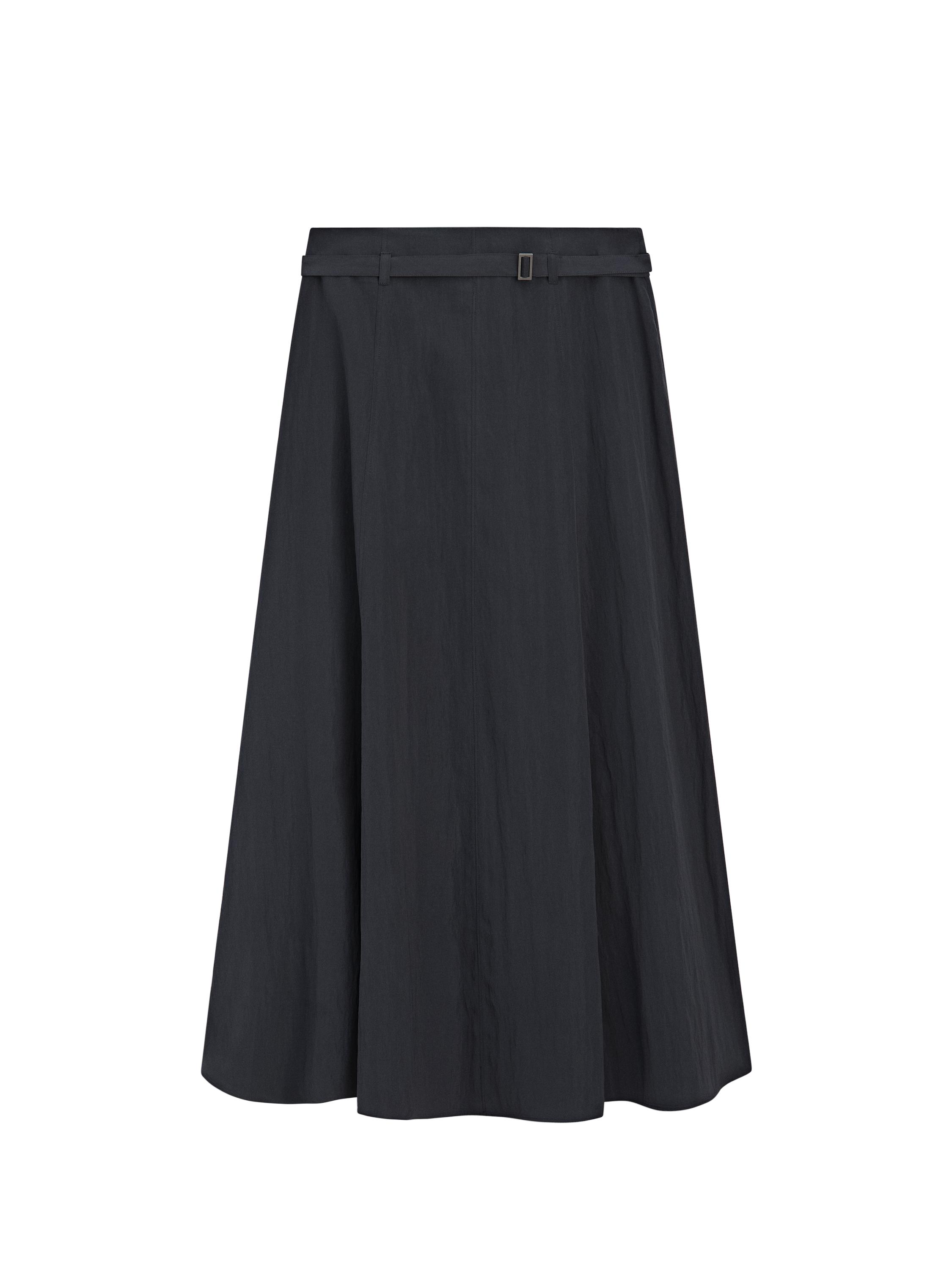 Long skirt with belt detail — GREY BLUE