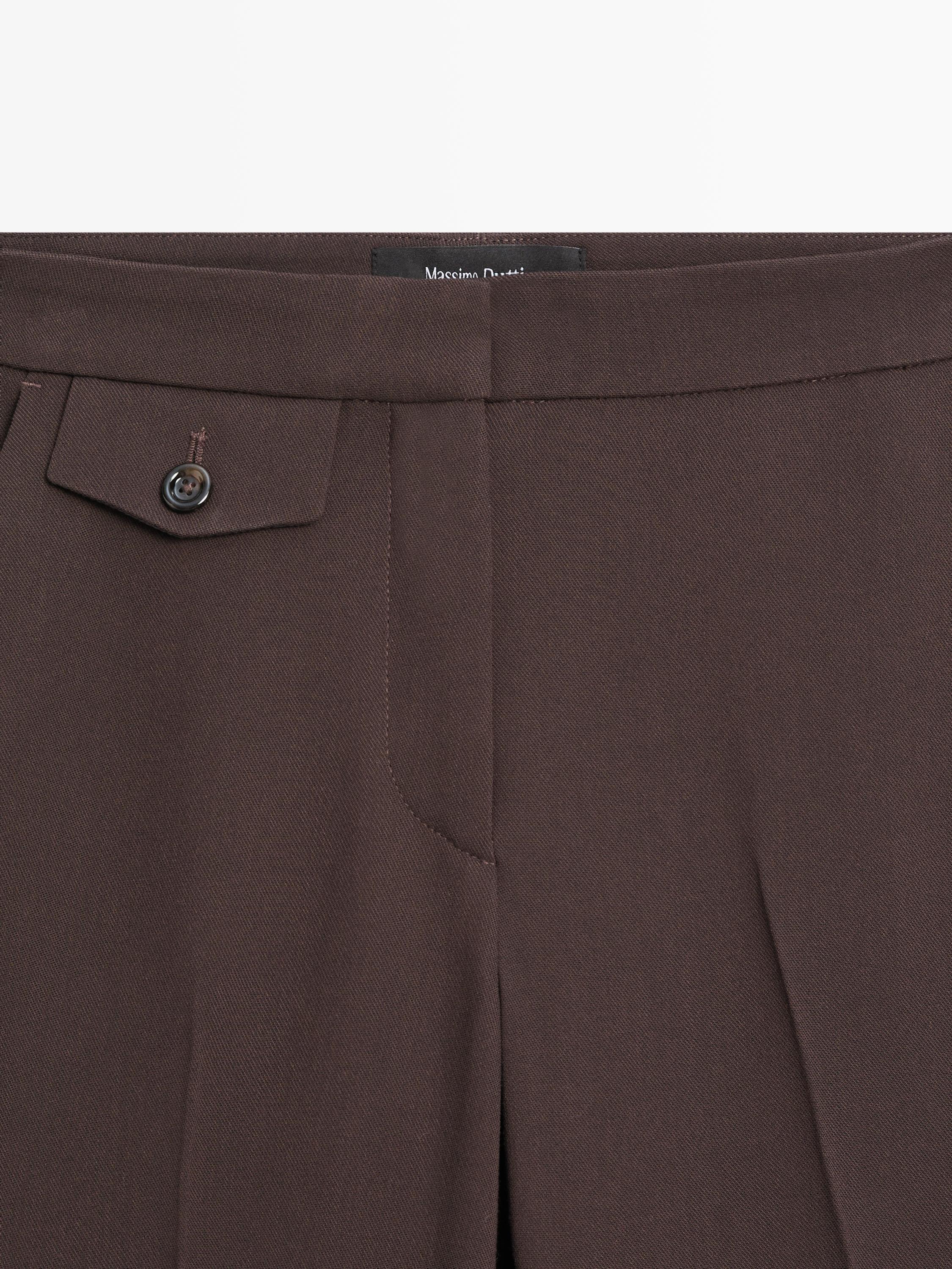 Flared trousers with pocket — Chocolate