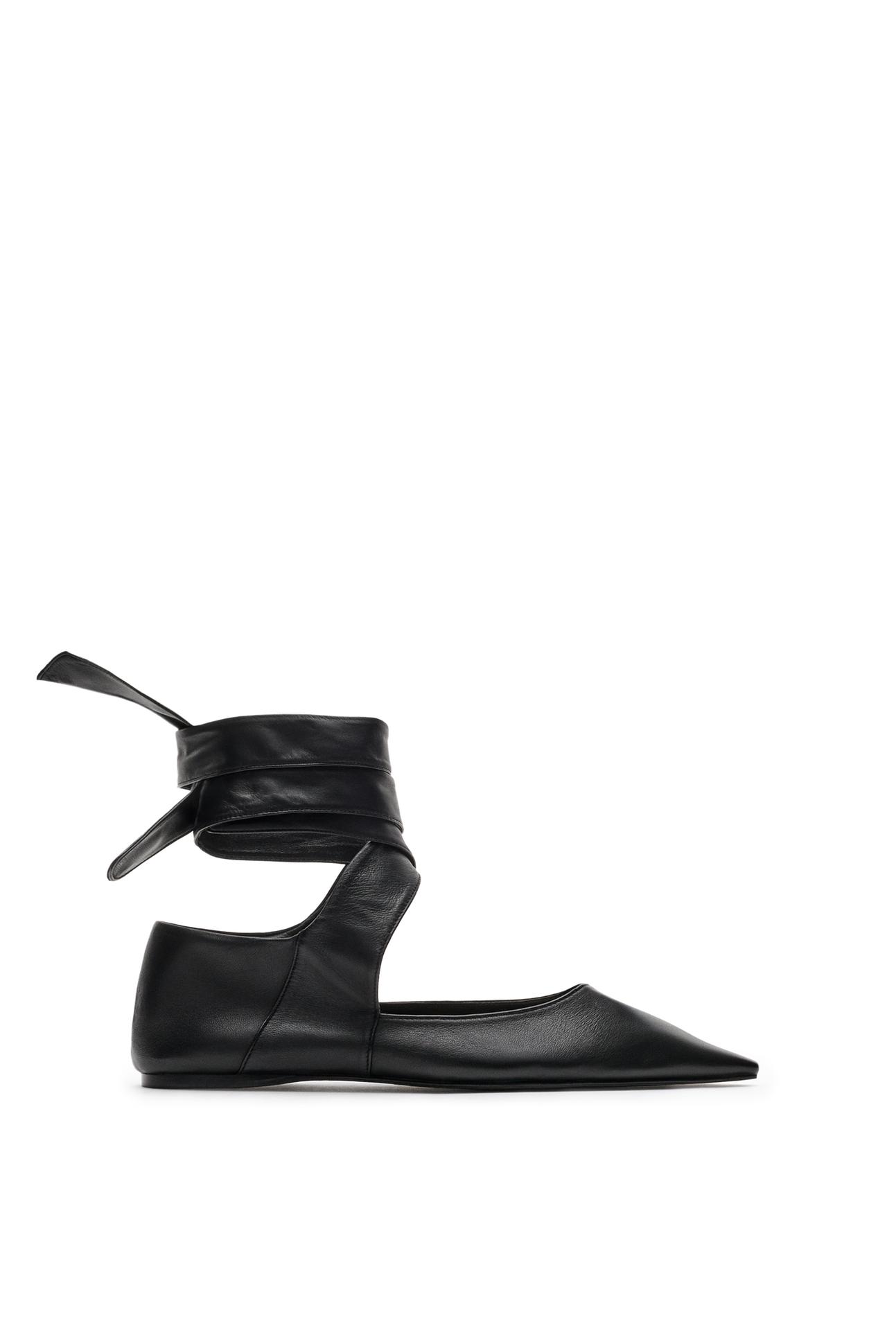 Leather lace-up ballet flat - LIMITED EDITION — BLACK