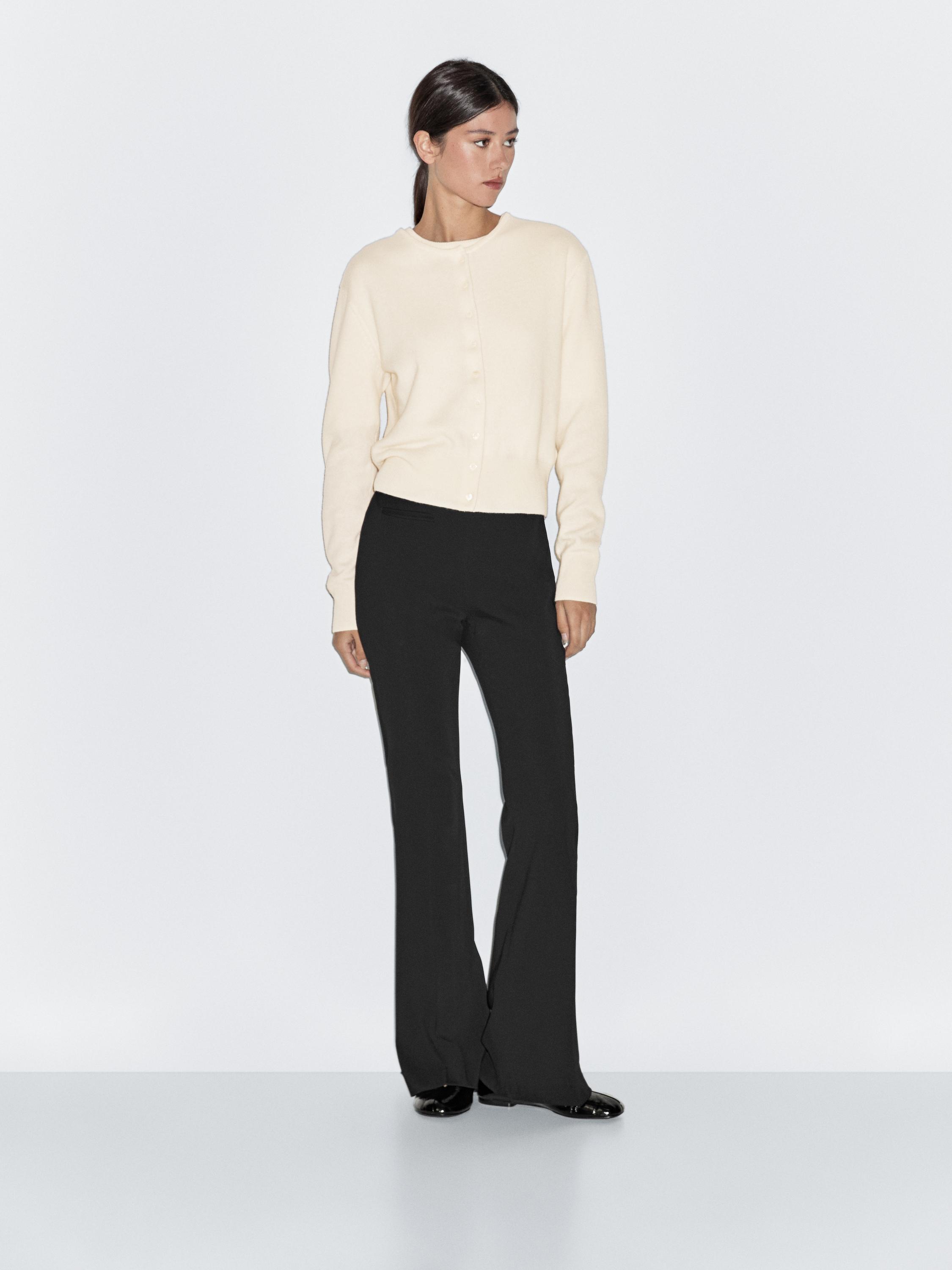 Wool blend knit cardigan