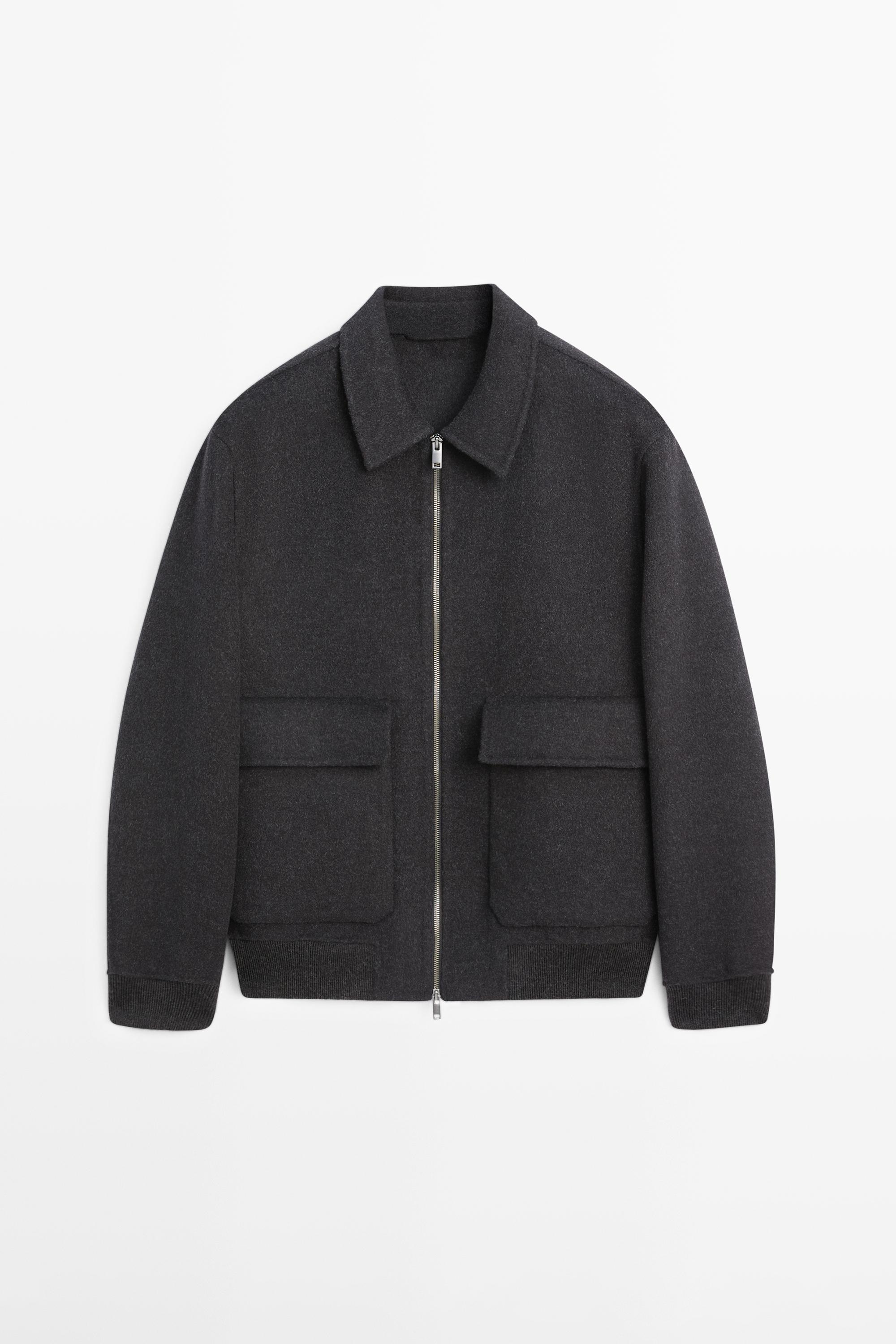 Blouson poches mélange laine