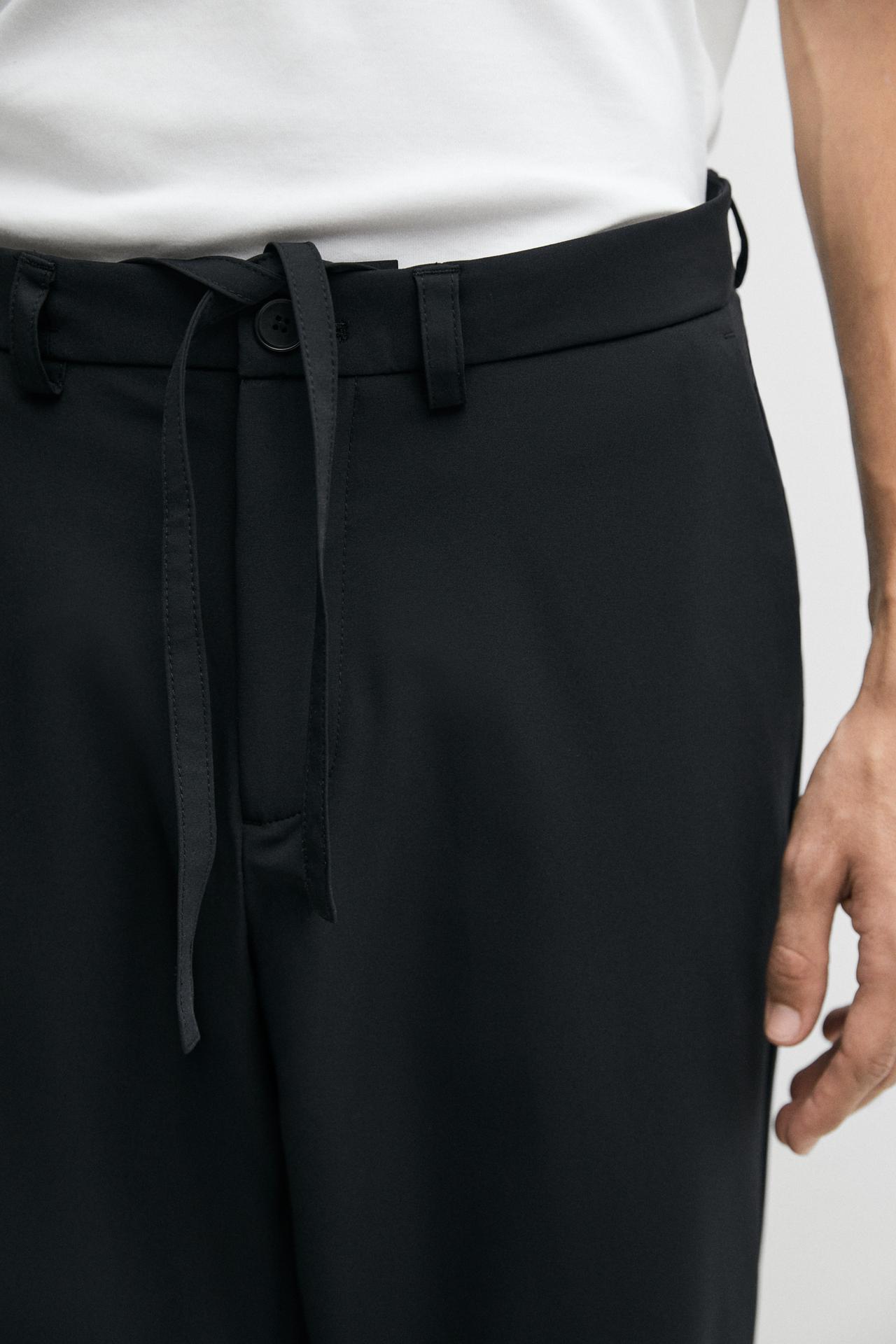 Regular-fit technical trousers — BLACK