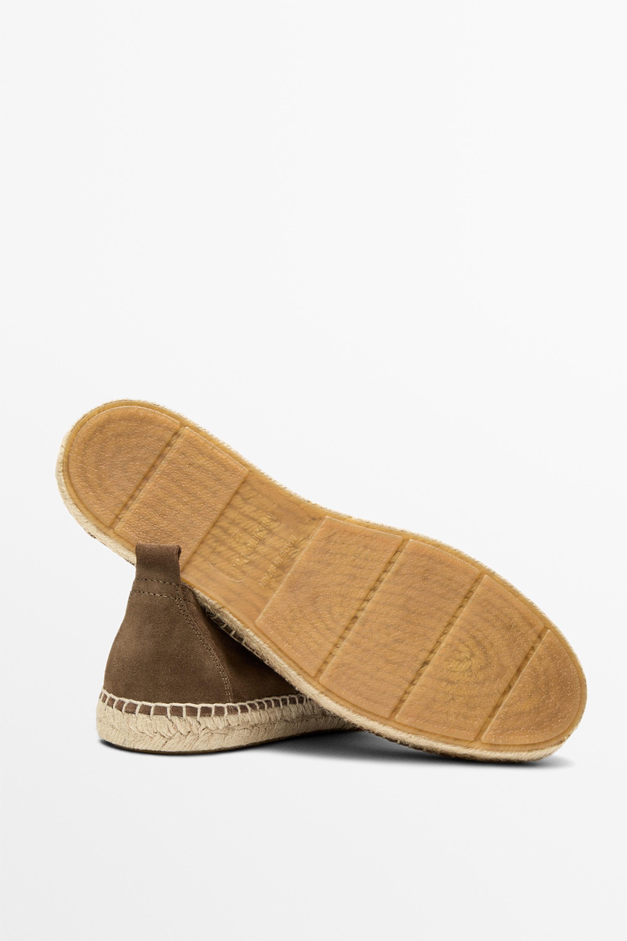 Leather espadrilles with moc toe — OCHRE (alternate view)