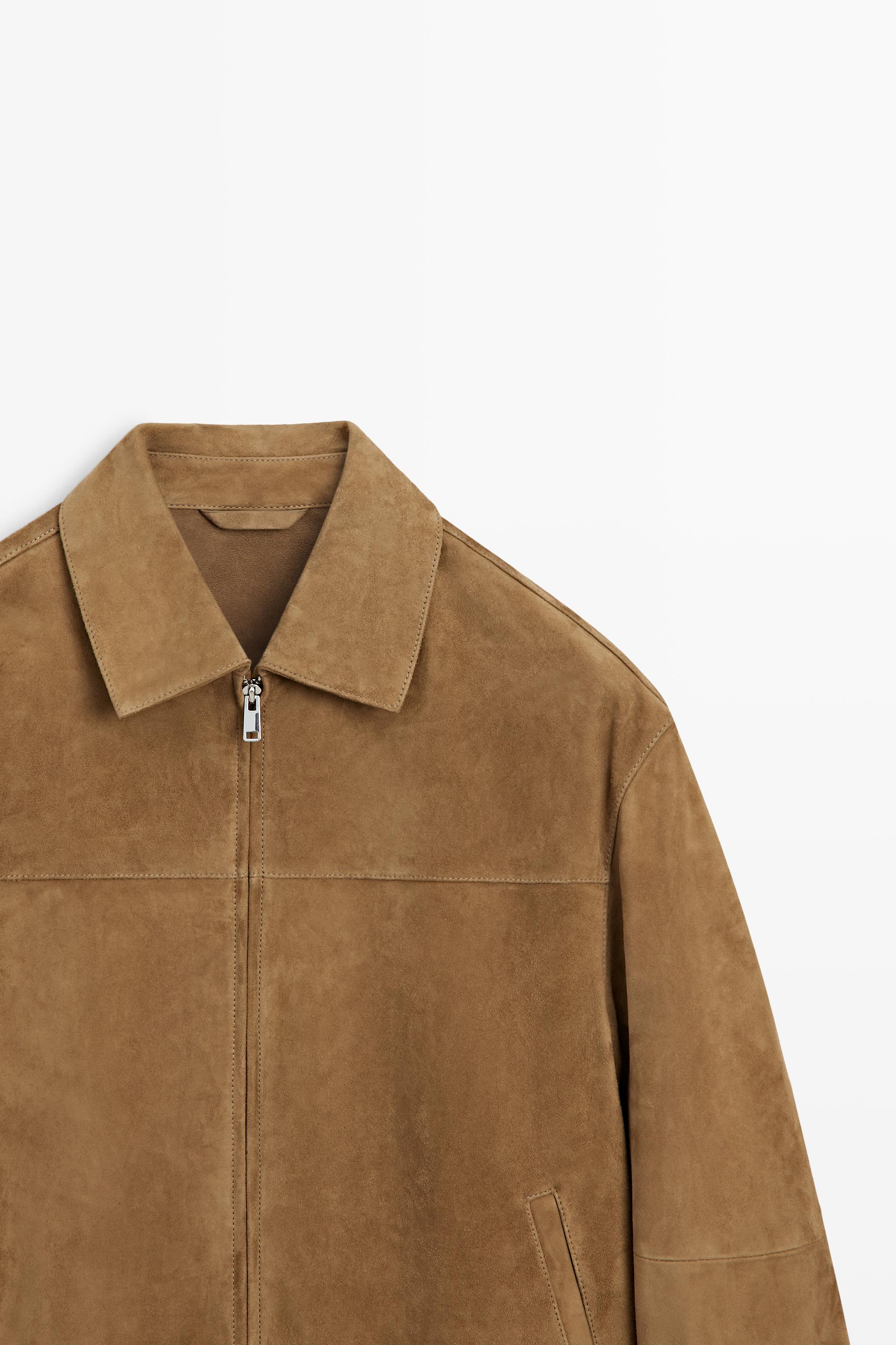 Suede leather jacket — Light Beige
