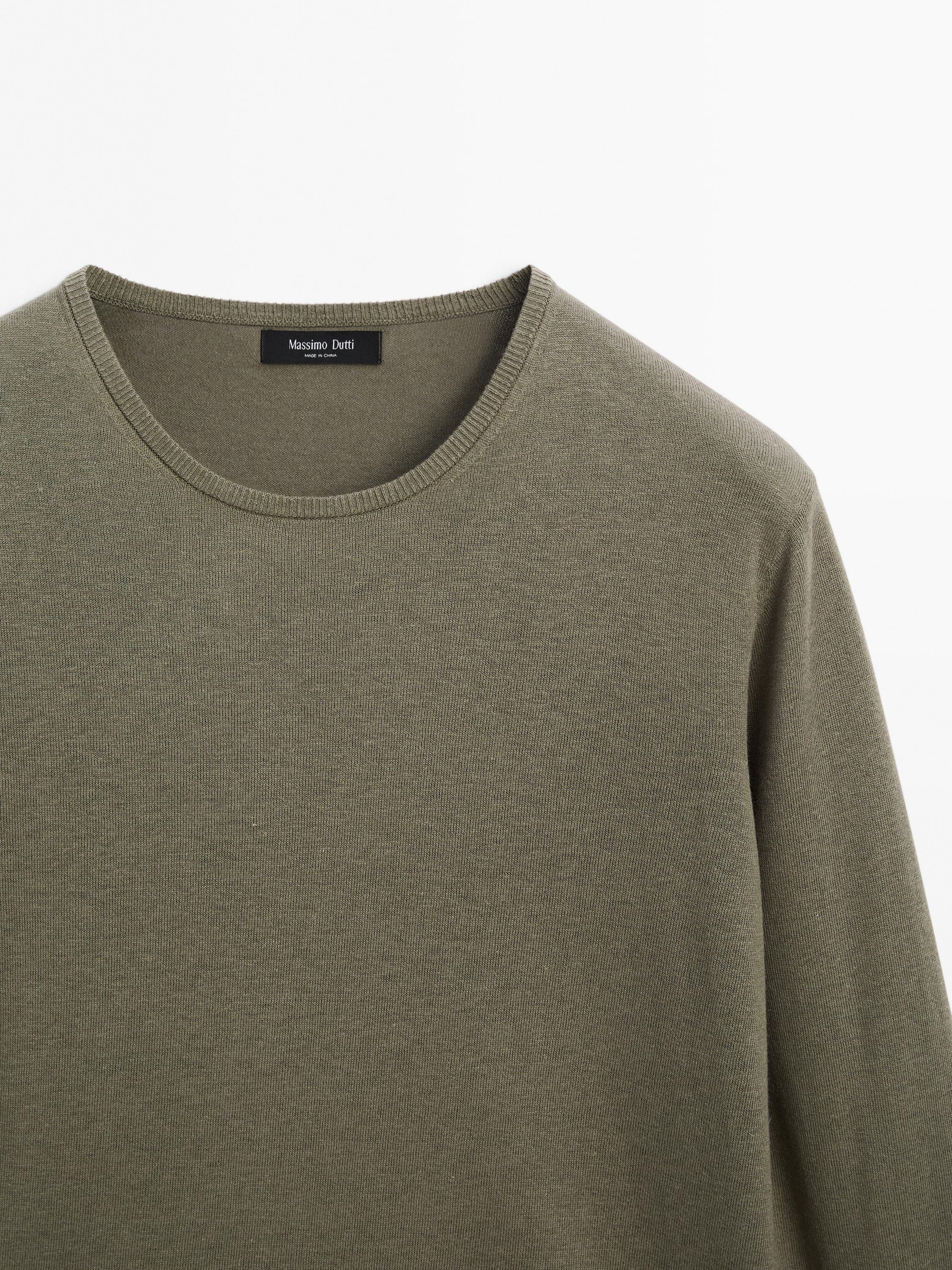 Cotton blend knit sweater