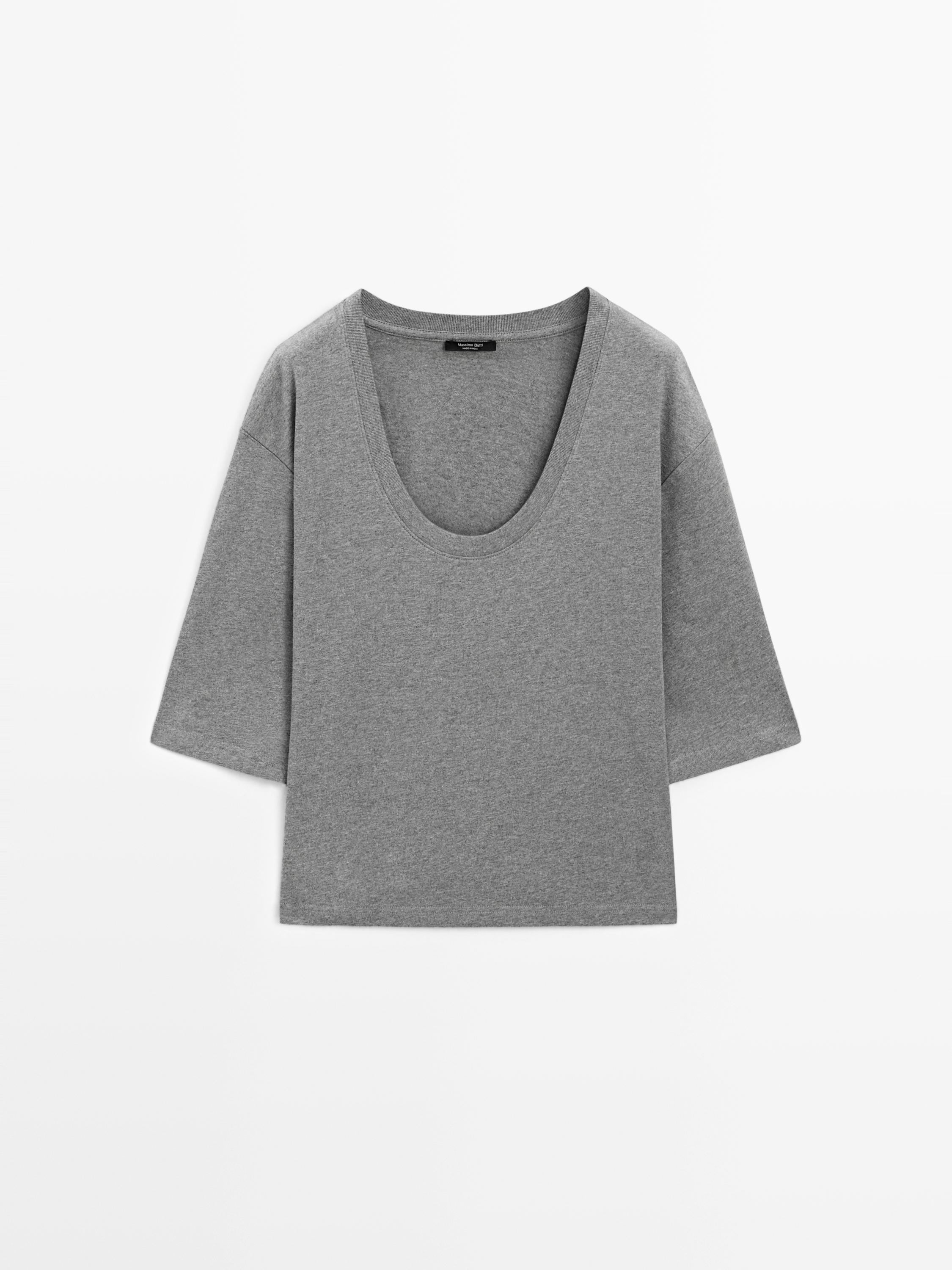 Camiseta cuello olla 100% algodón