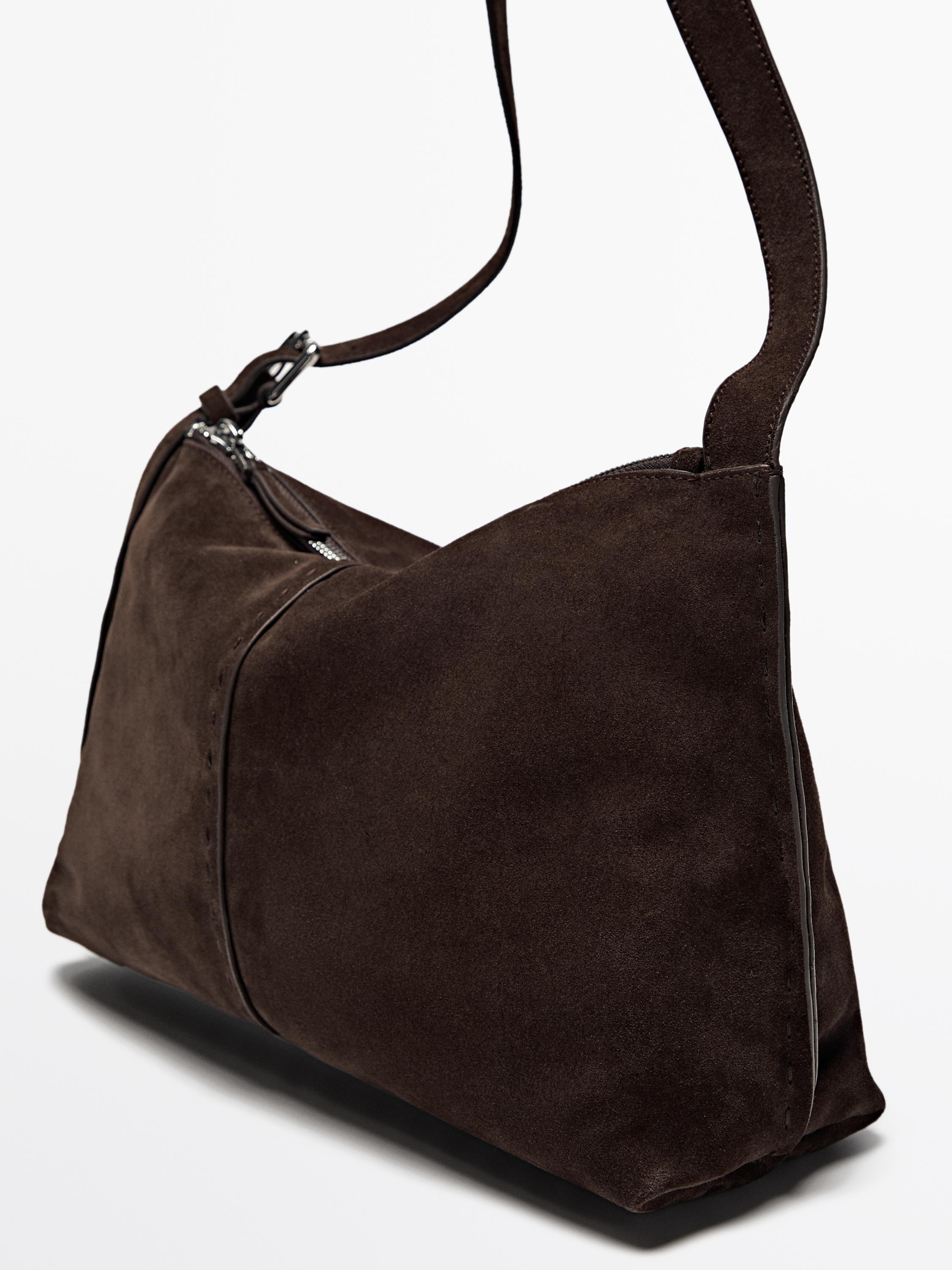Split suede leather crossbody bag