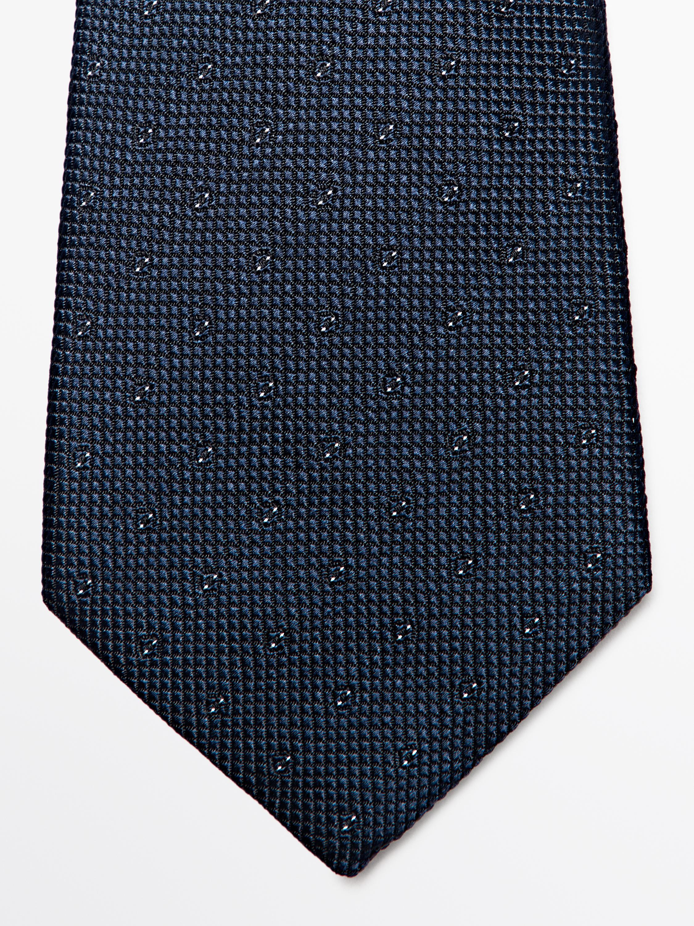 100% silk tie — NAVY BLUE